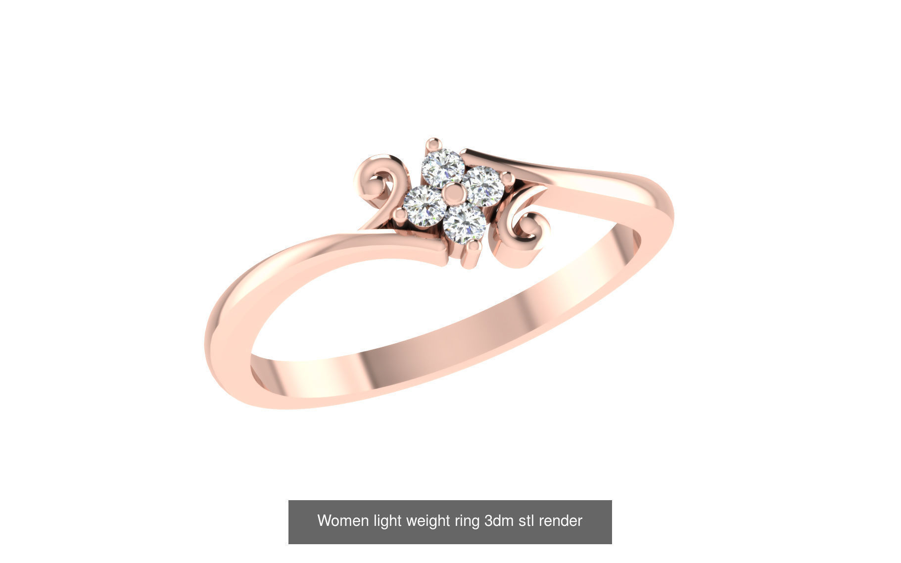 142 Women light weight ring 3dm stl render detail 3D print model 3D Model Collection_150