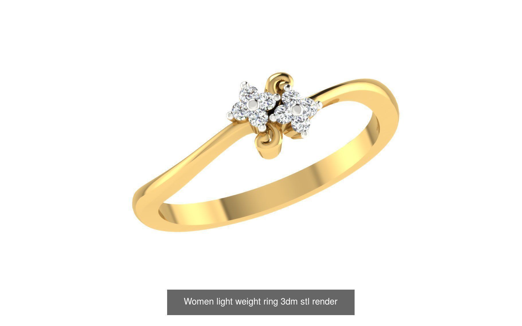 142 Women light weight ring 3dm stl render detail 3D print model 3D Model Collection_120