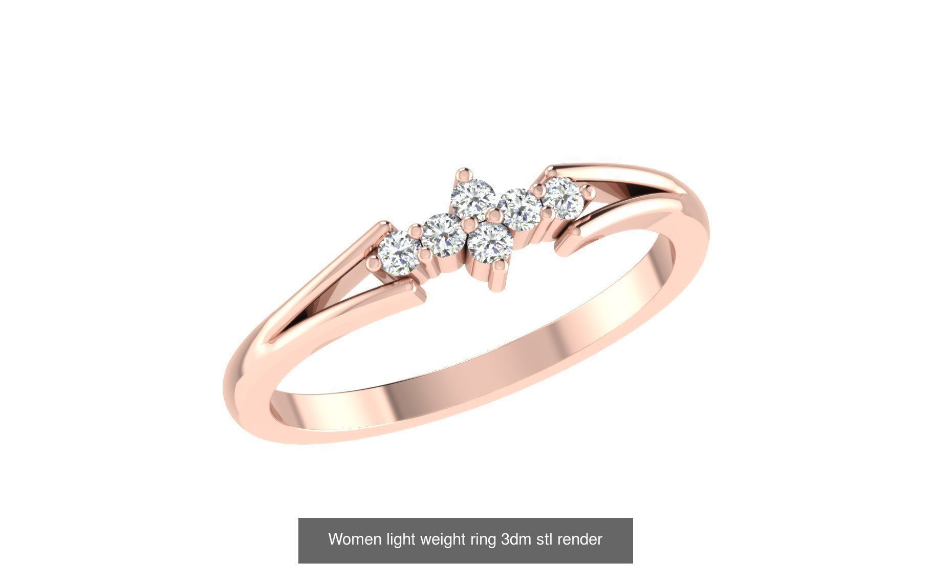 142 Women light weight ring 3dm stl render detail 3D print model 3D Model Collection_136