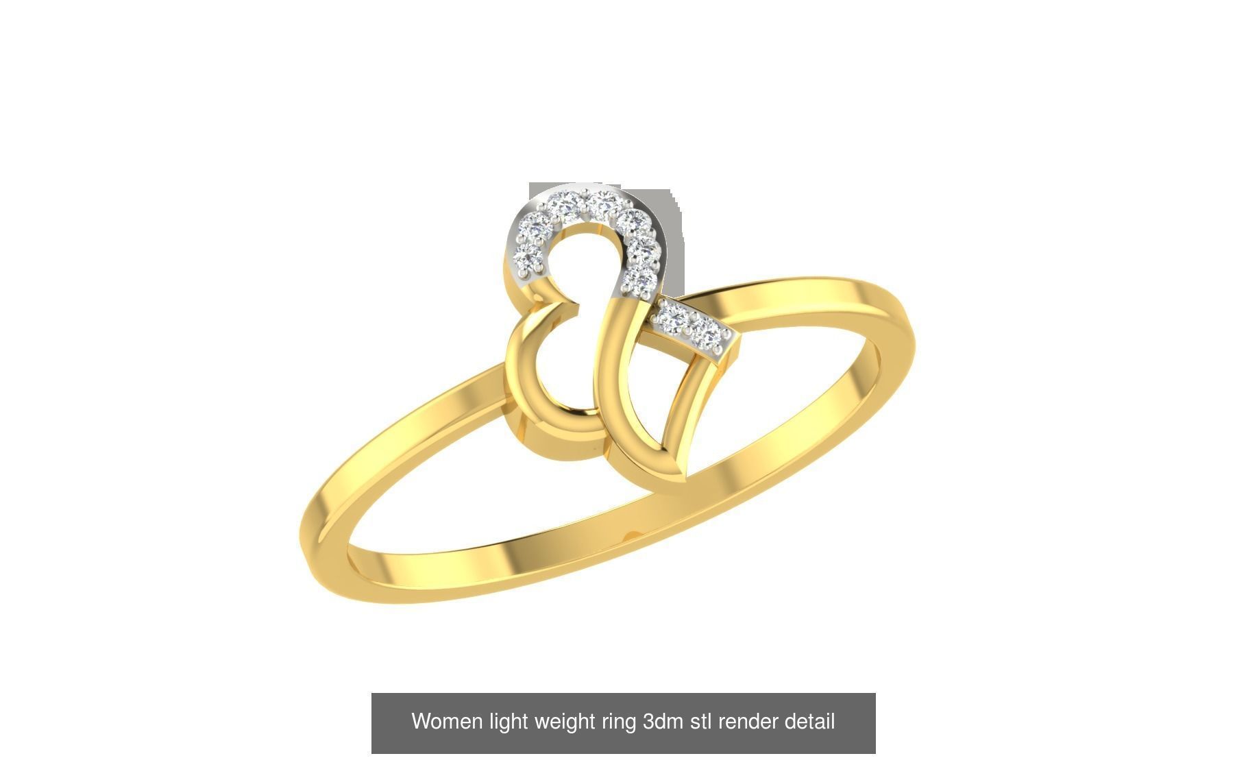 142 Women light weight ring 3dm stl render detail 3D print model 3D Model Collection_45
