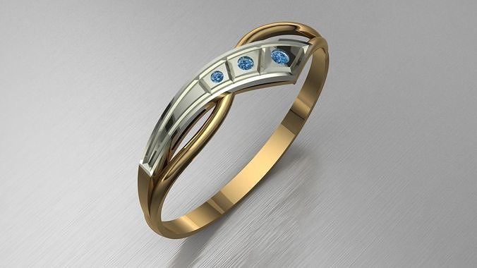 Ring with diamonds und2129 3D print model