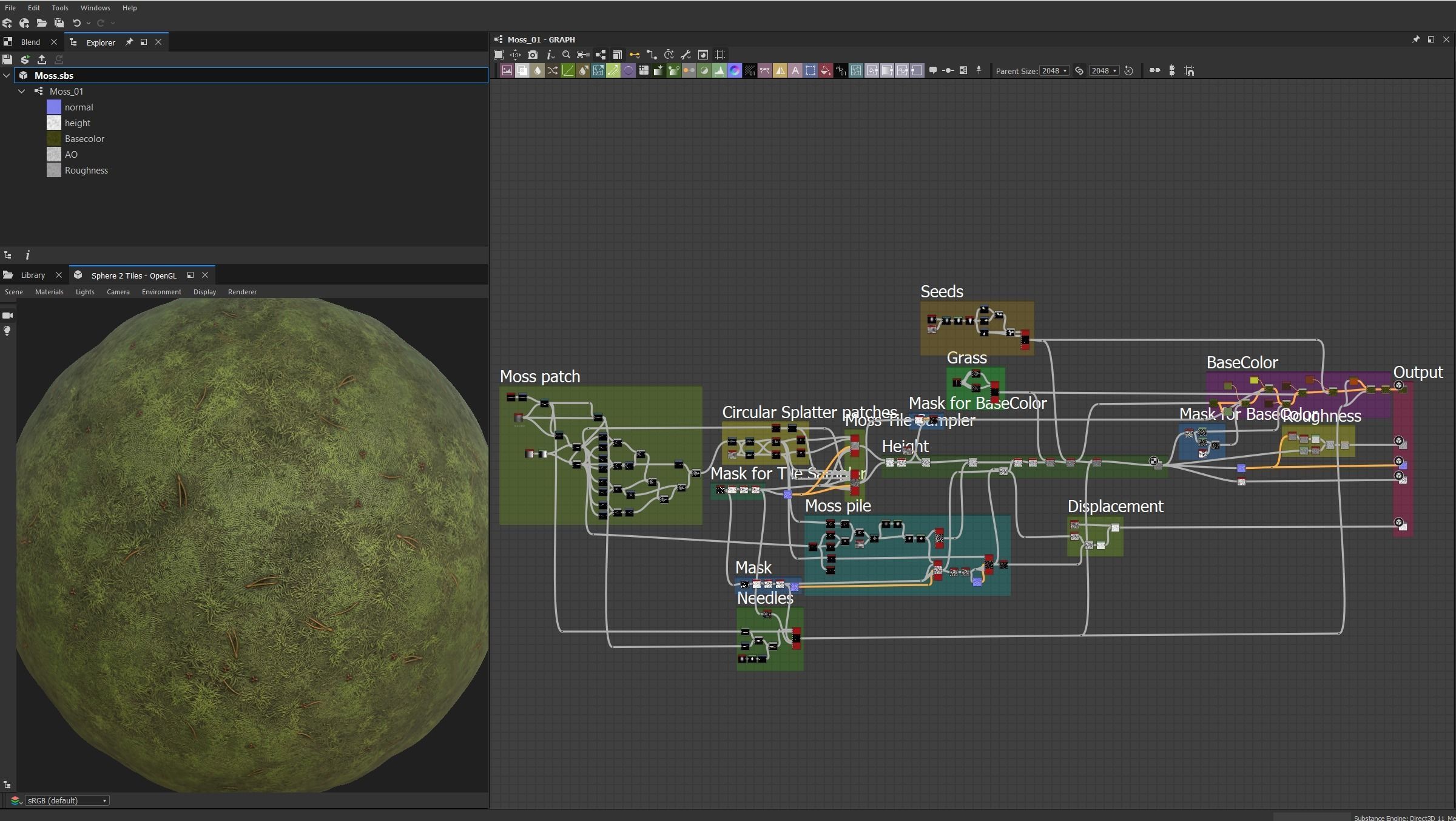 Moss Tileable Material with Substance Graph Texture_5