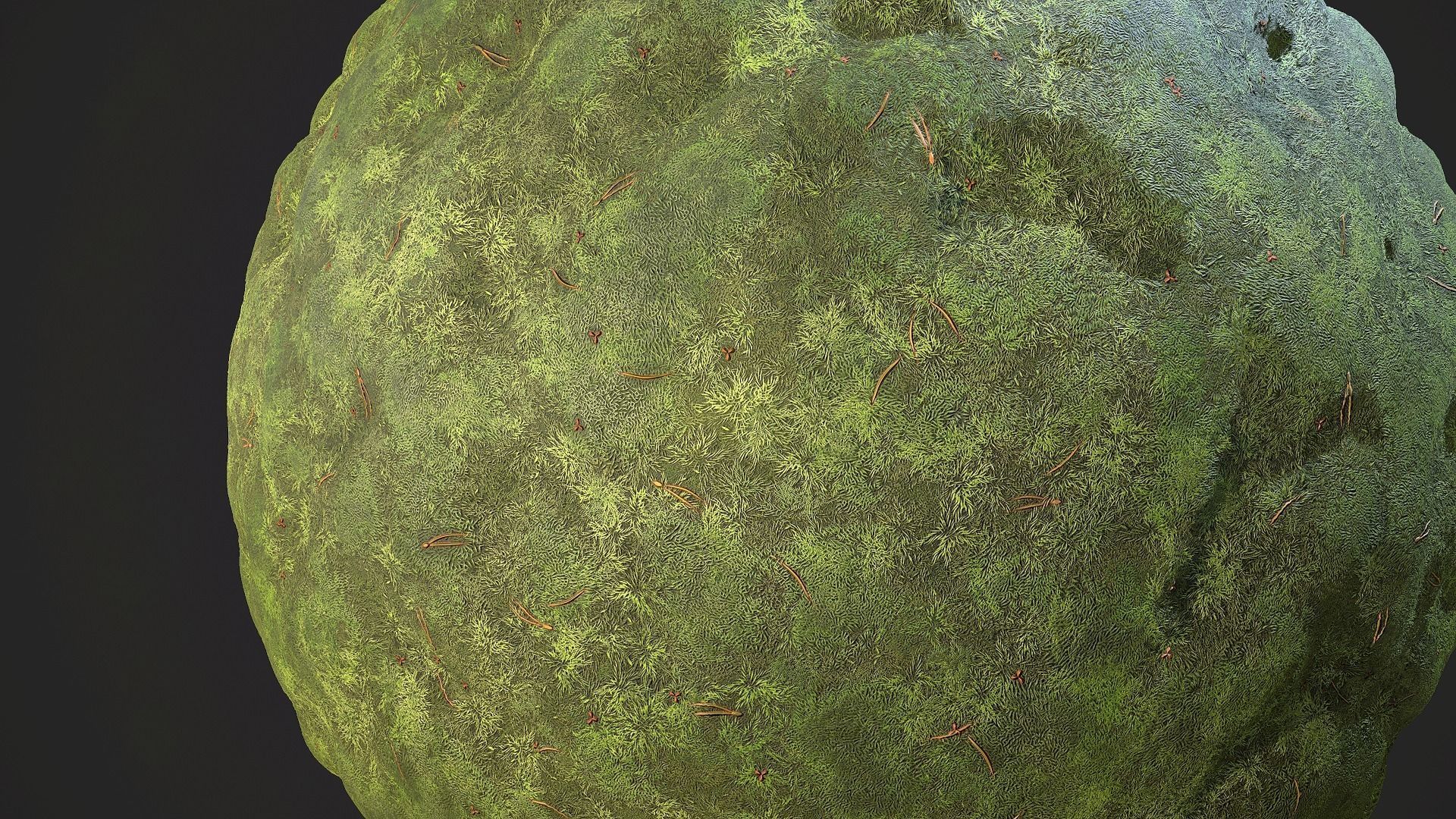 Moss Tileable Material with Substance Graph Texture_2