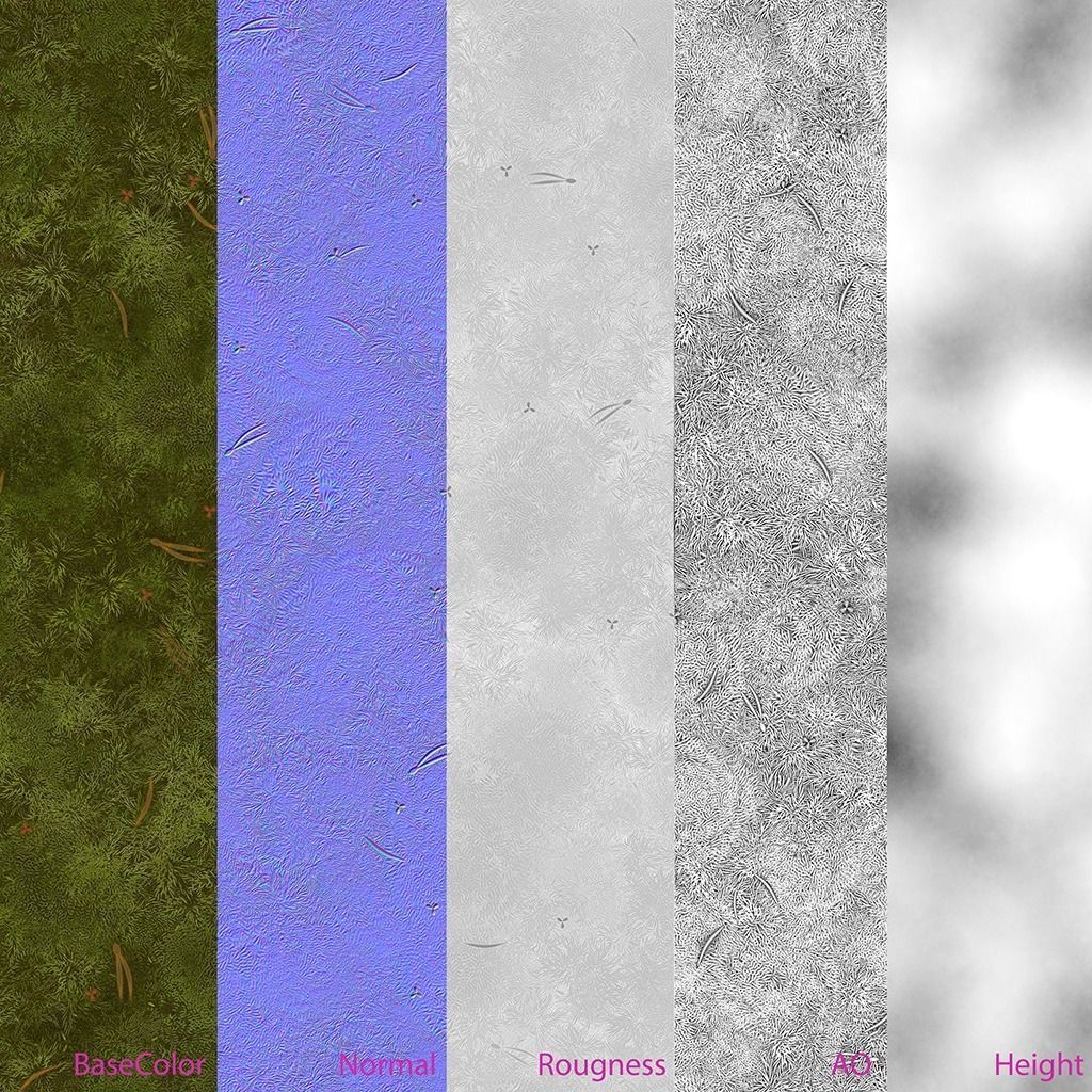 Moss Tileable Material with Substance Graph Texture_7