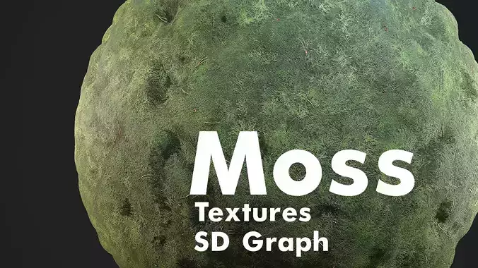 Moss Tileable Material with Substance Graph Texture