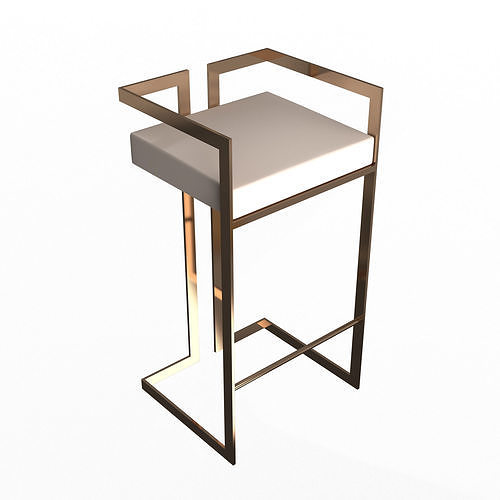 Bar Stool 02  Low-poly 3D model