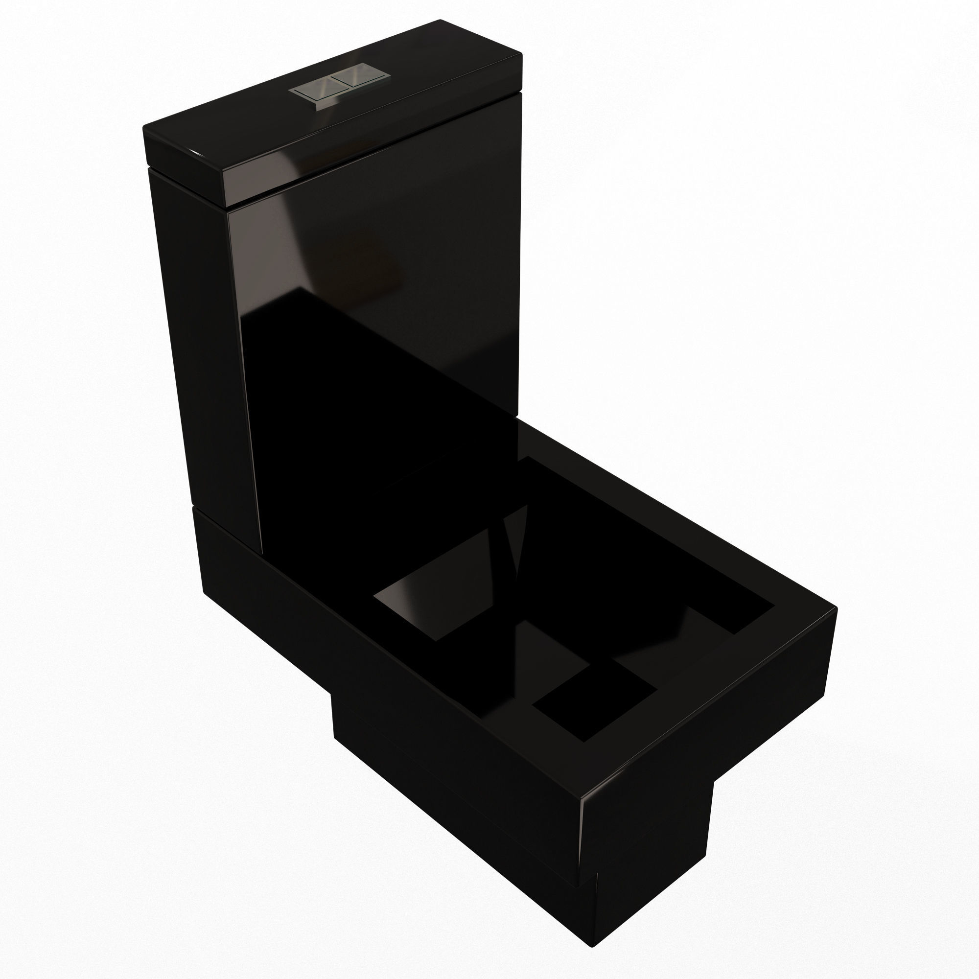 Black Modern Toilet Low-poly 3D model_6