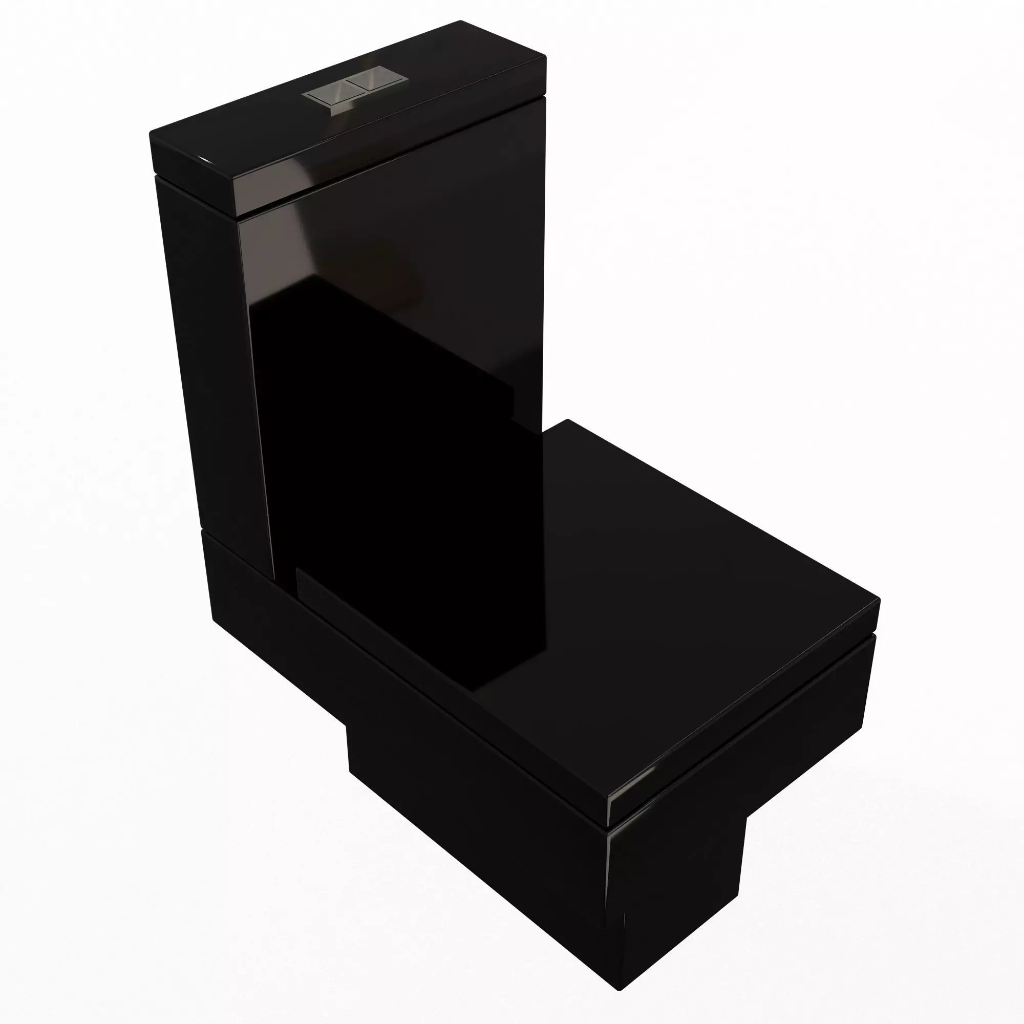 Black Modern Toilet Low-poly 3D model_0