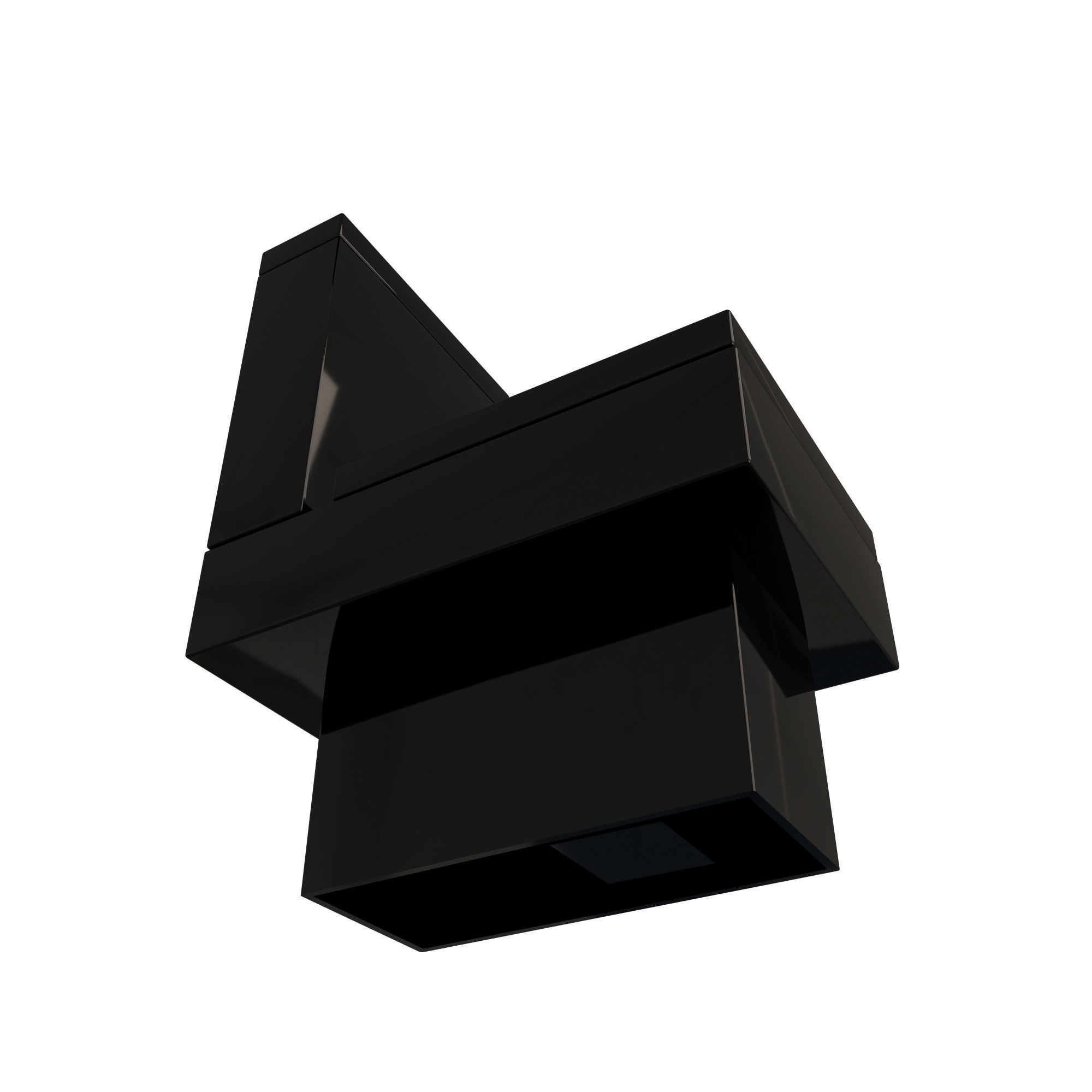 Black Modern Toilet Low-poly 3D model_2