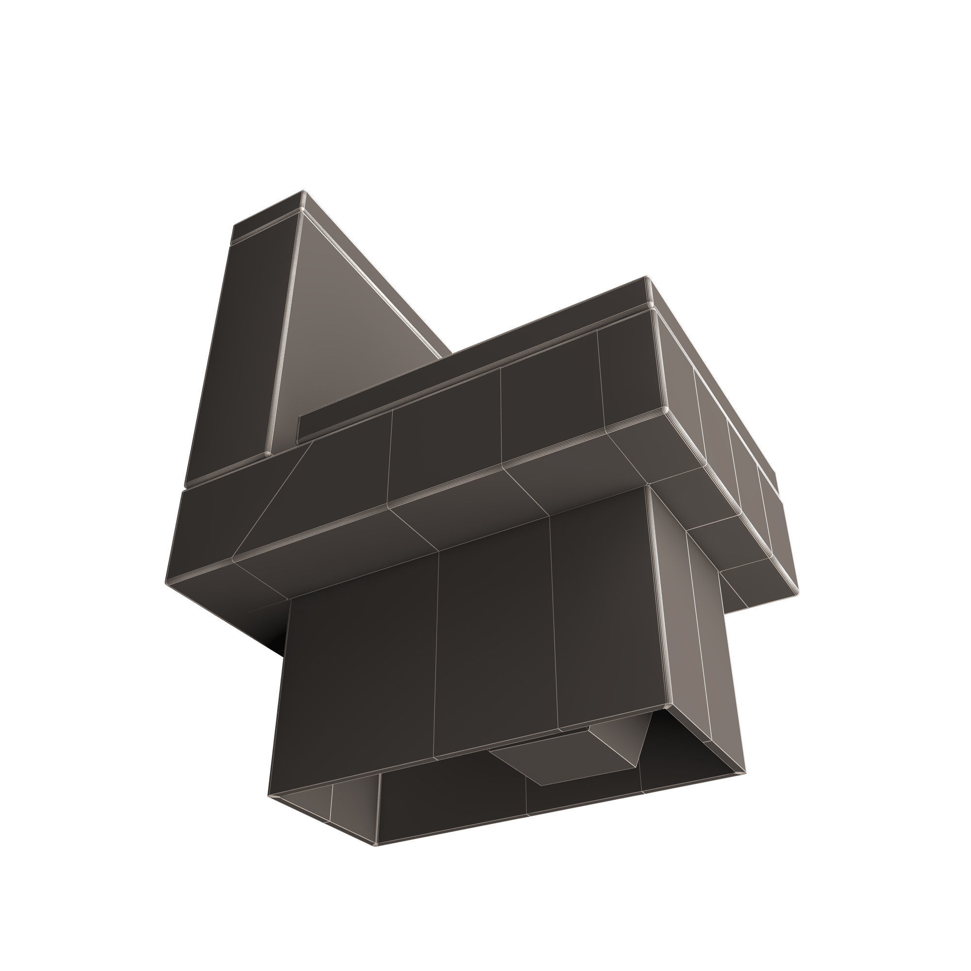 Black Modern Toilet Low-poly 3D model_8