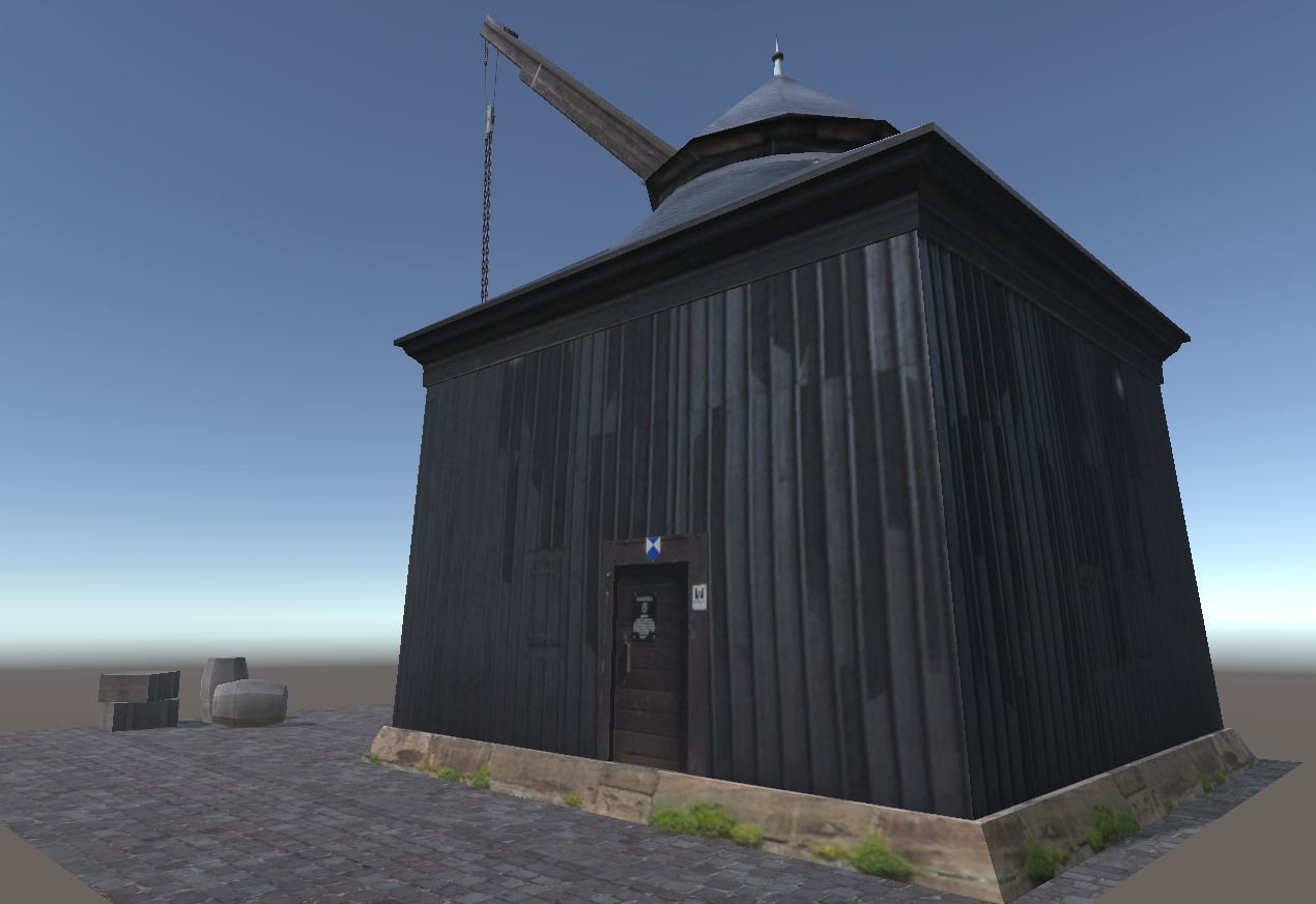 Wine loading old crane kran Oestrich Winkel 3d model Low-poly 3D model_6