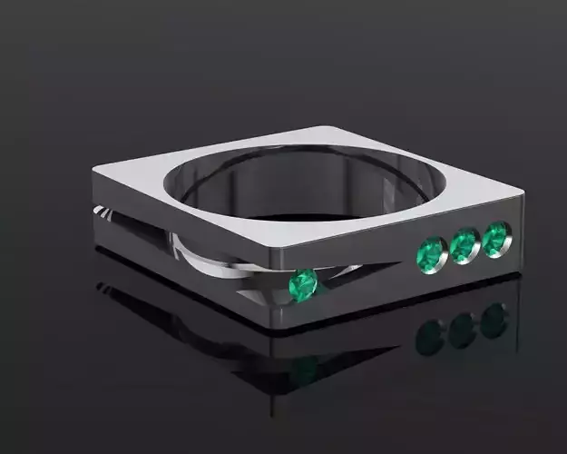 silver and rosgold ring 3D print model