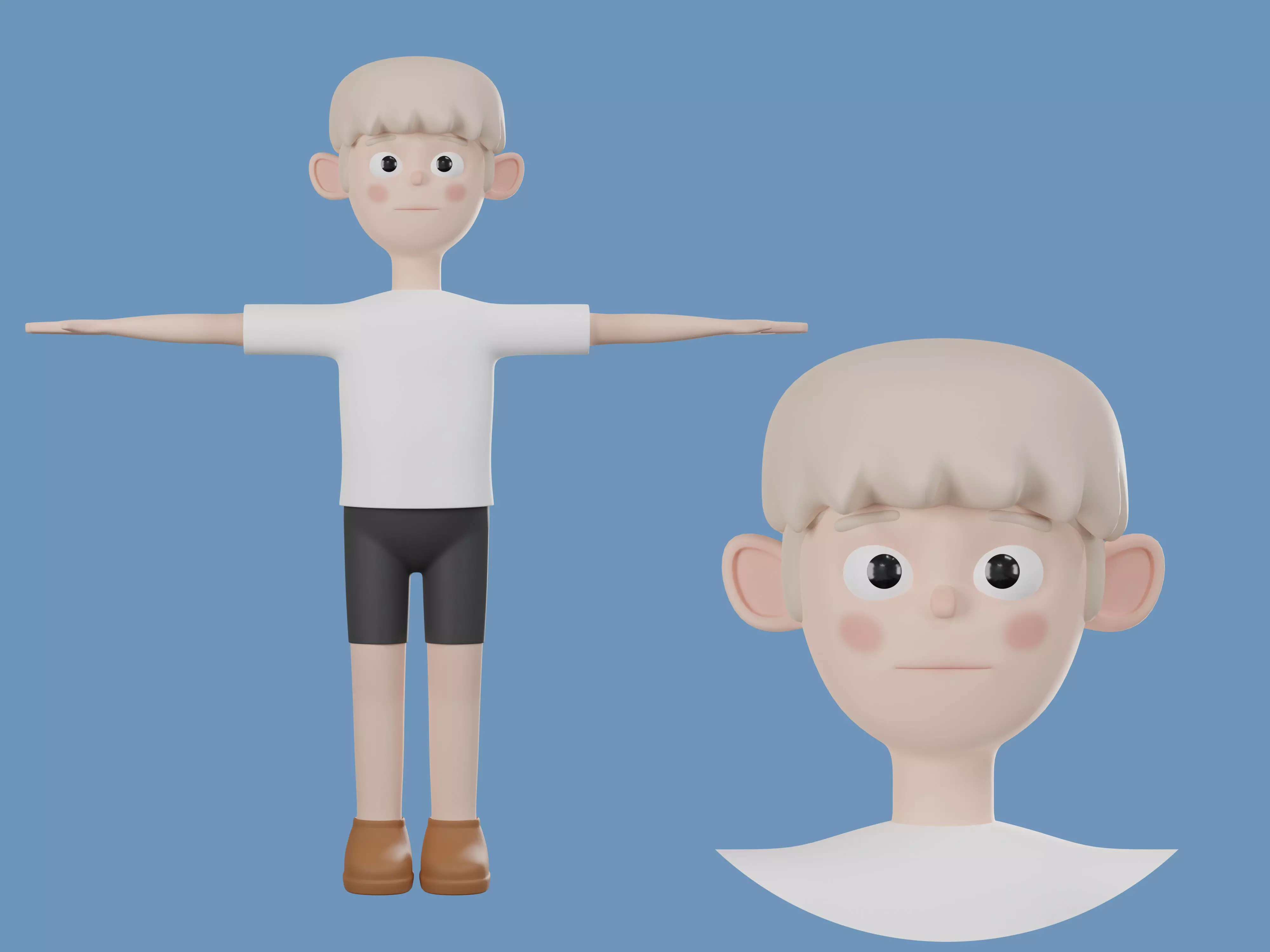 Cartoon character casual man 3D model 3D model_0