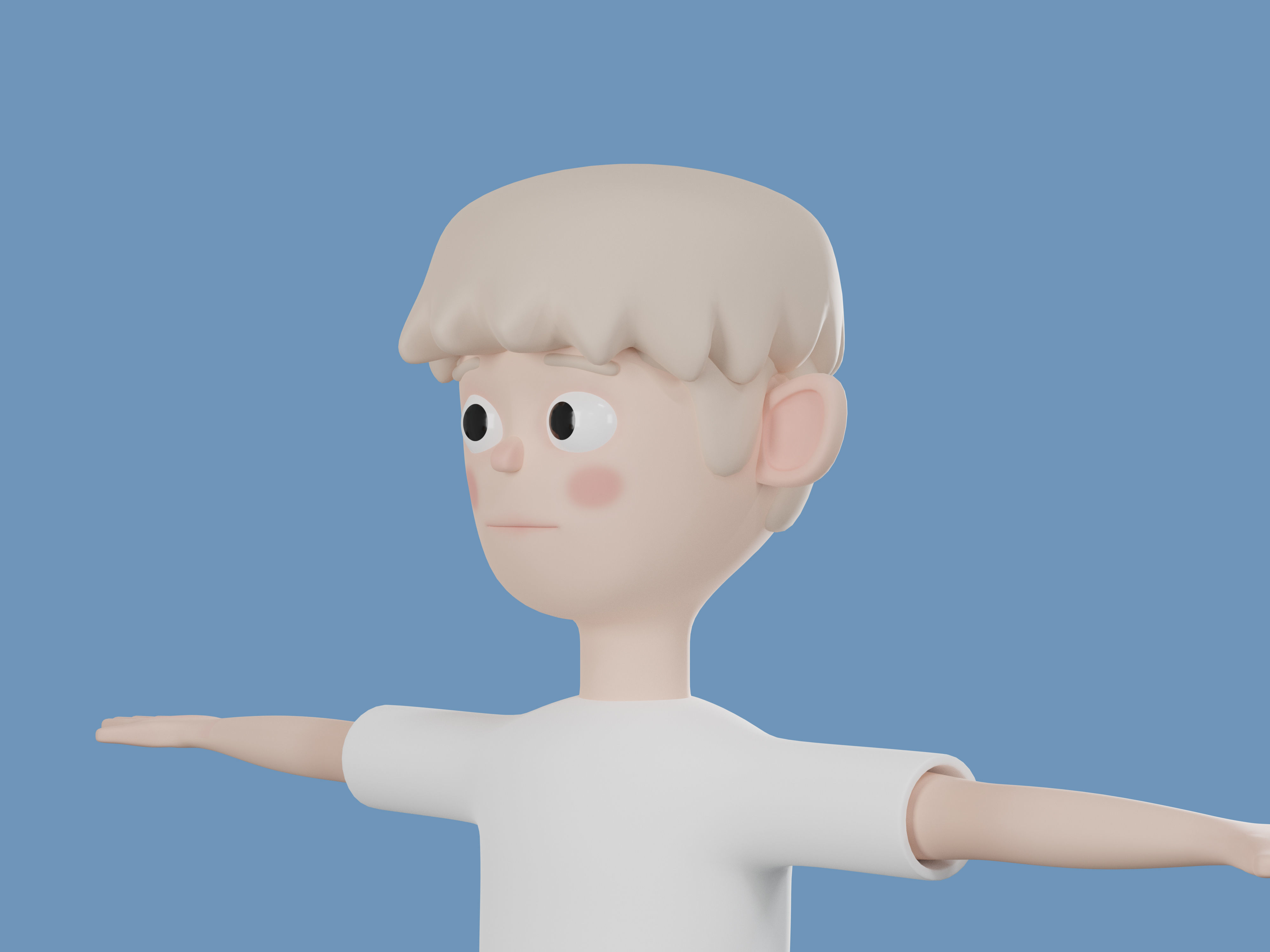 Cartoon character casual man 3D model 3D model_2