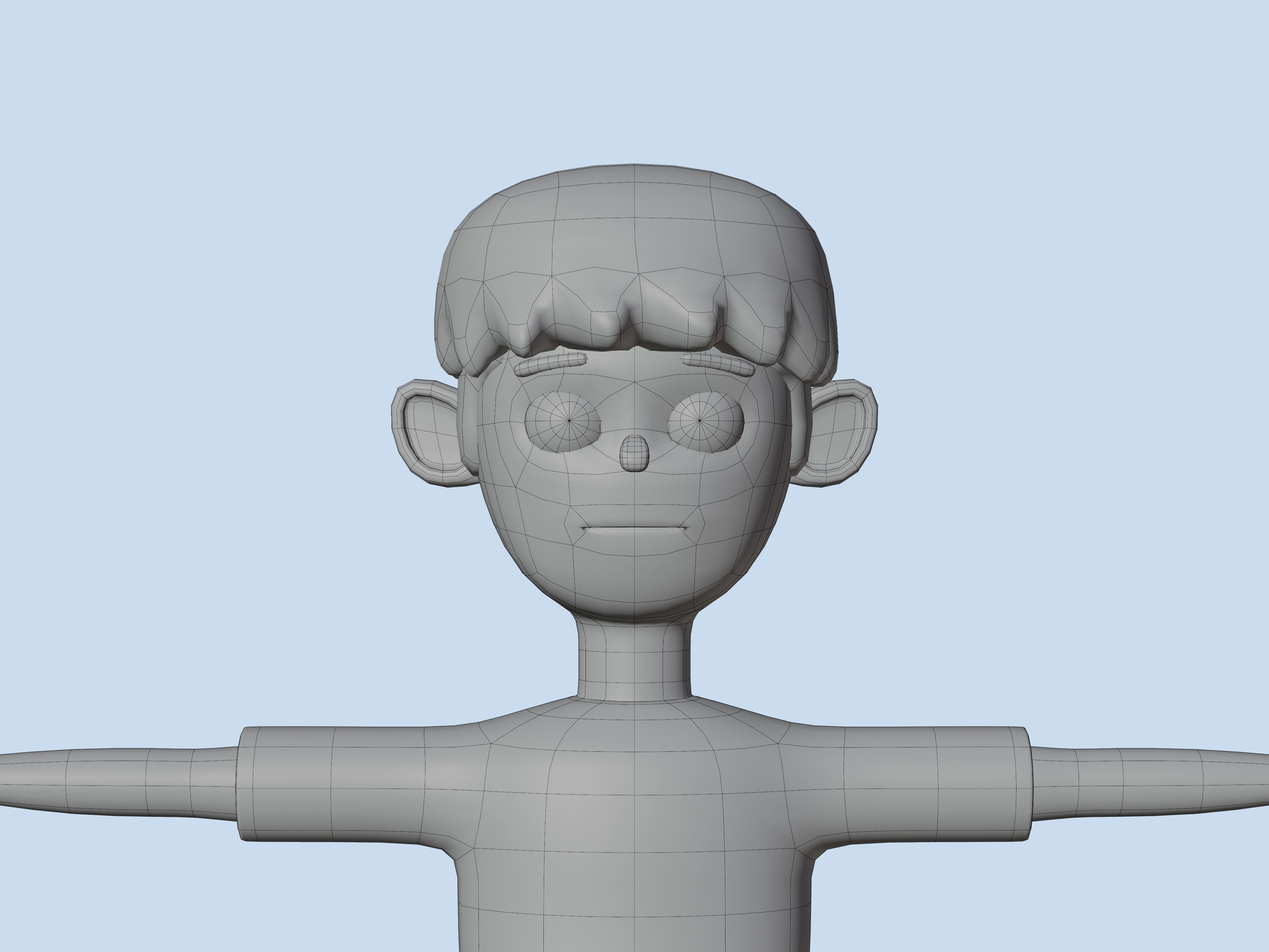 Cartoon character casual man 3D model 3D model_14