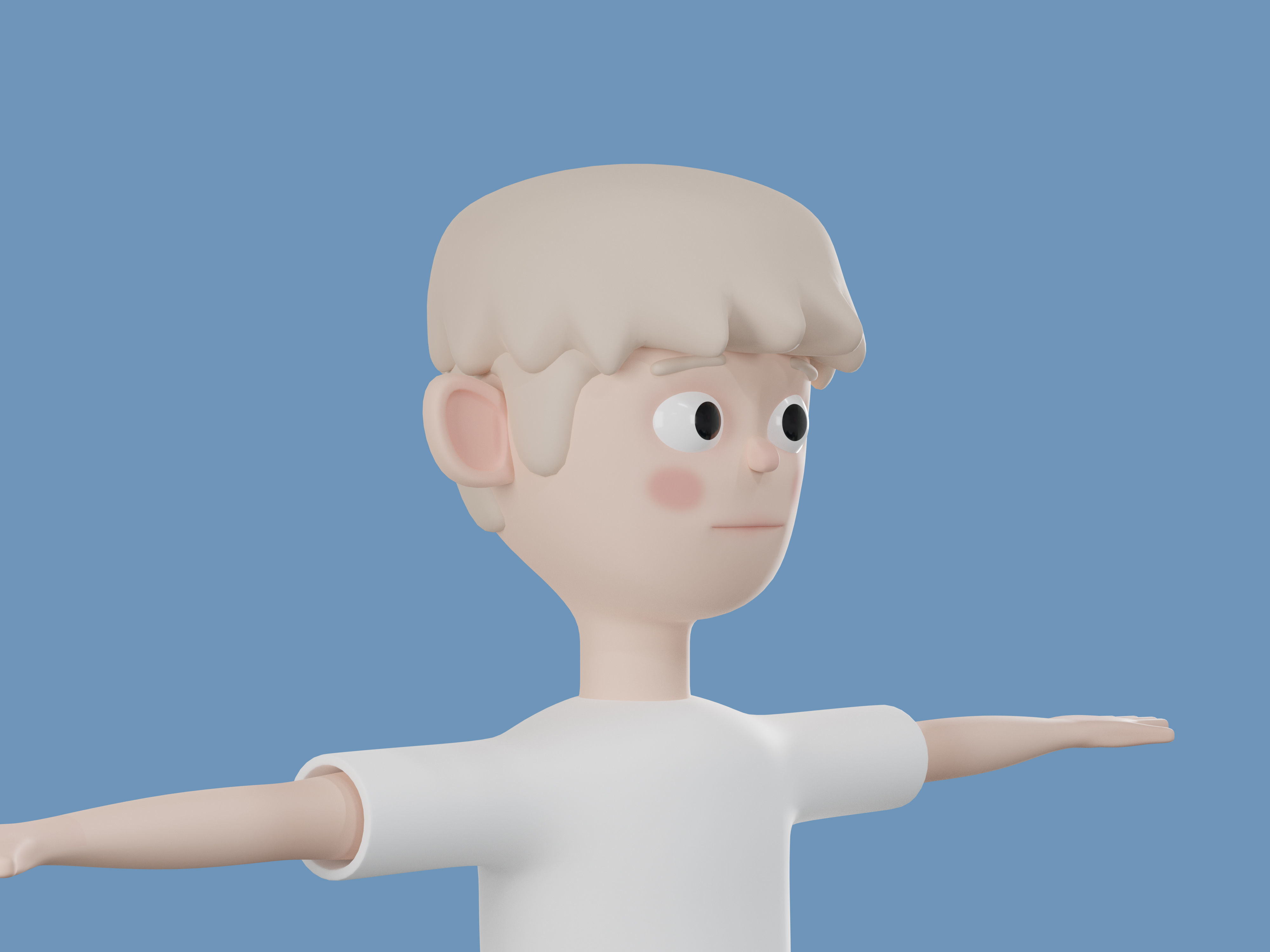 Cartoon character casual man 3D model 3D model_7