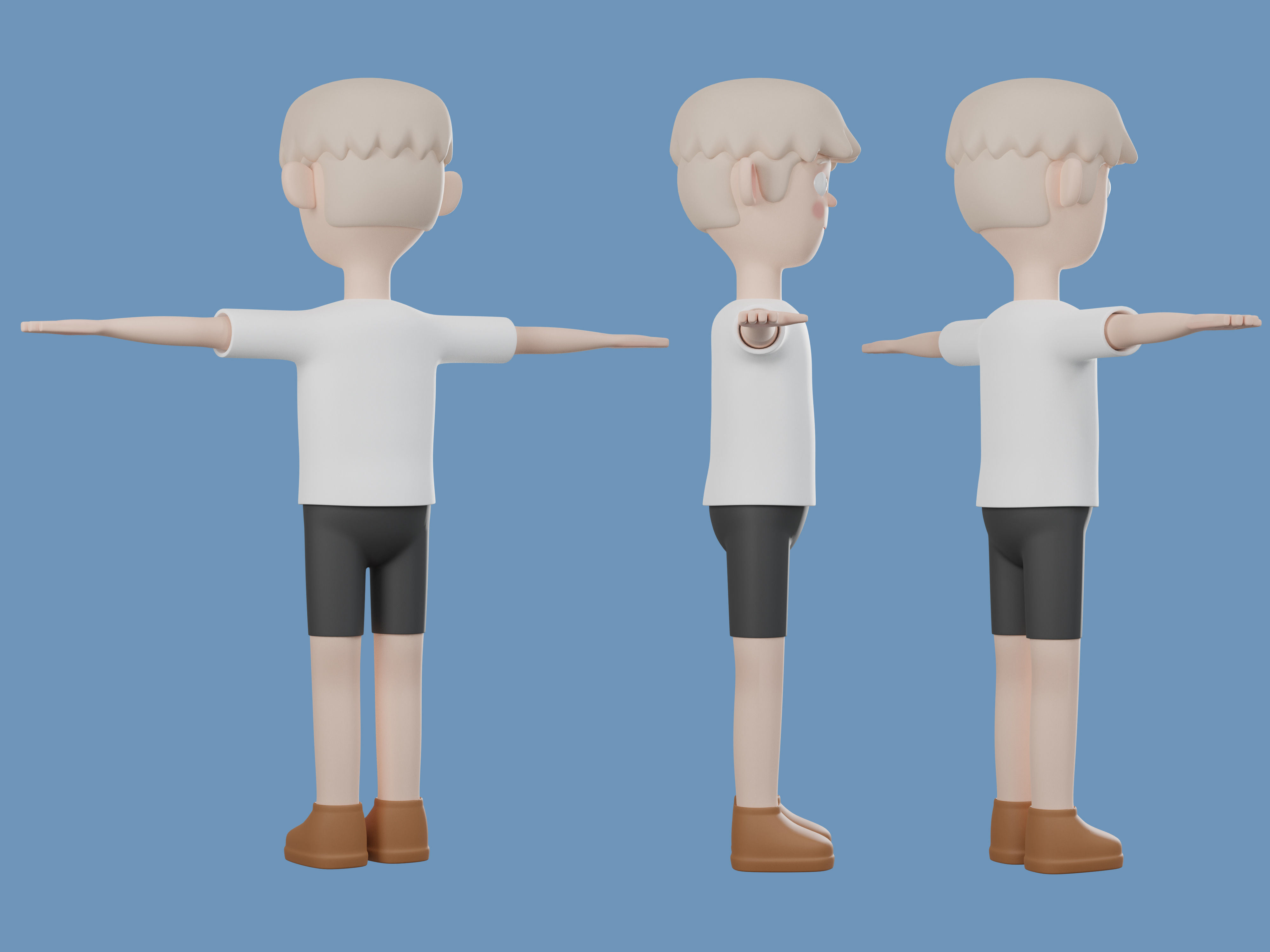 Cartoon character casual man 3D model 3D model_9