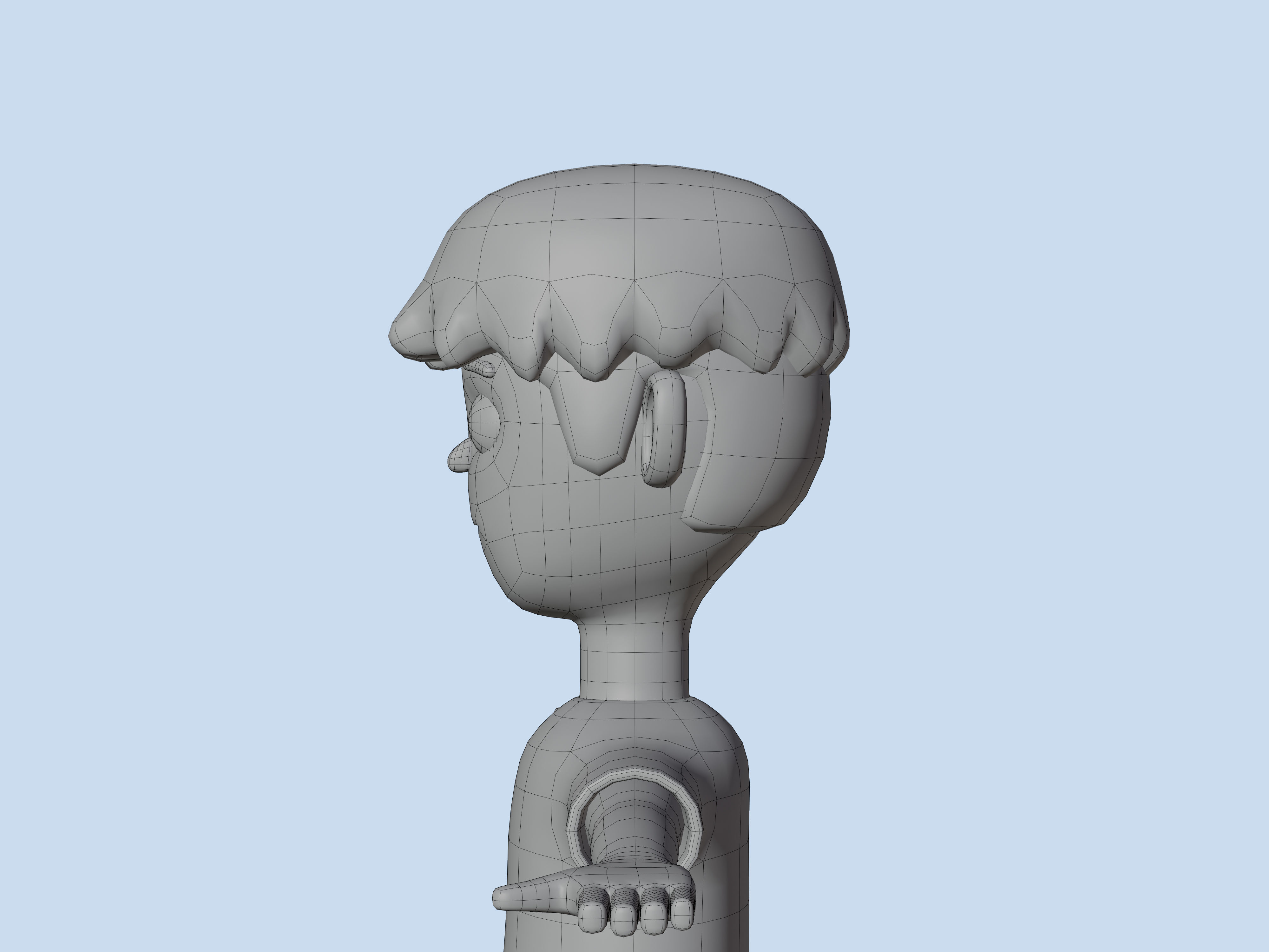 Cartoon character casual man 3D model 3D model_16