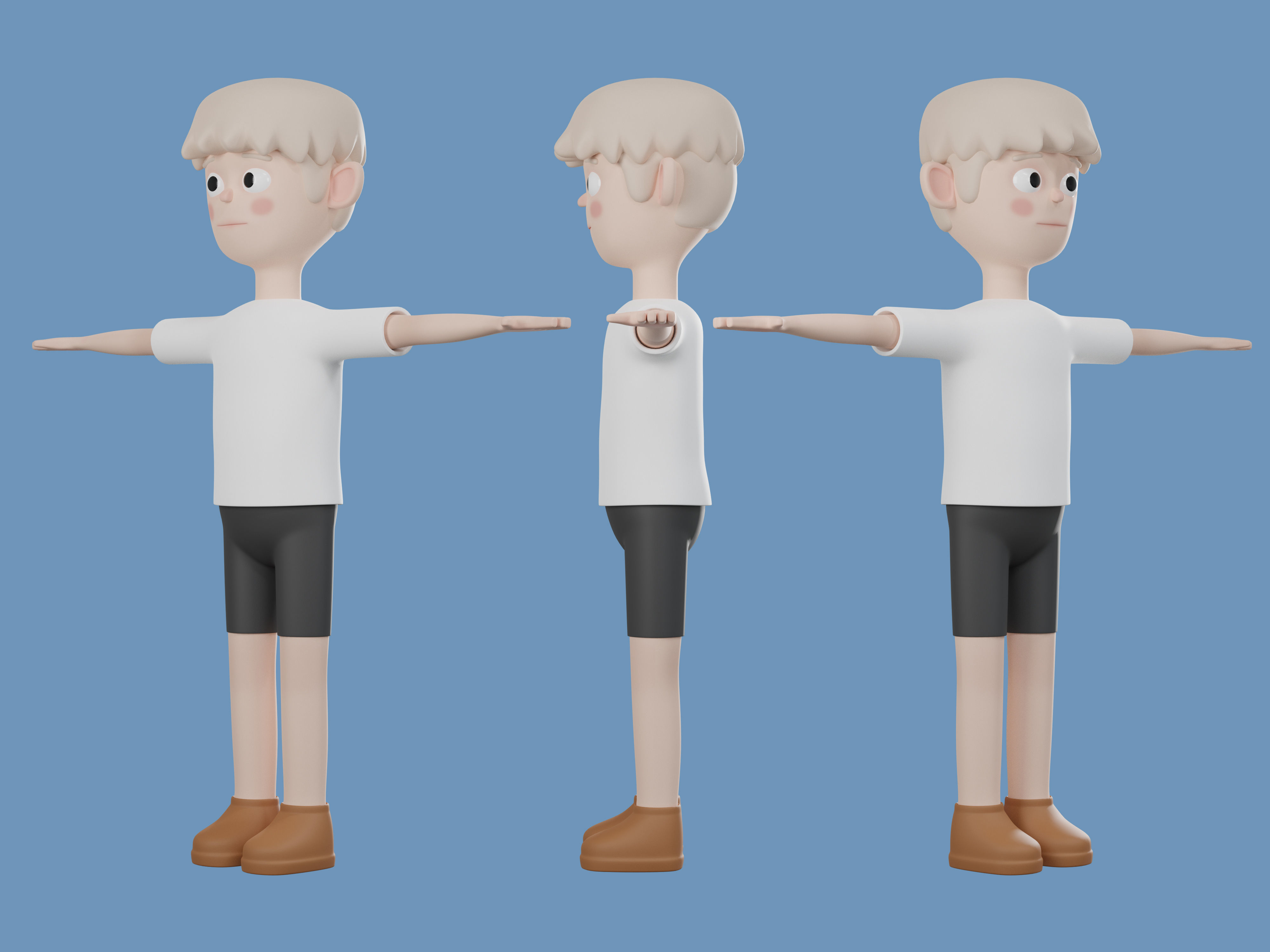 Cartoon character casual man 3D model 3D model_8