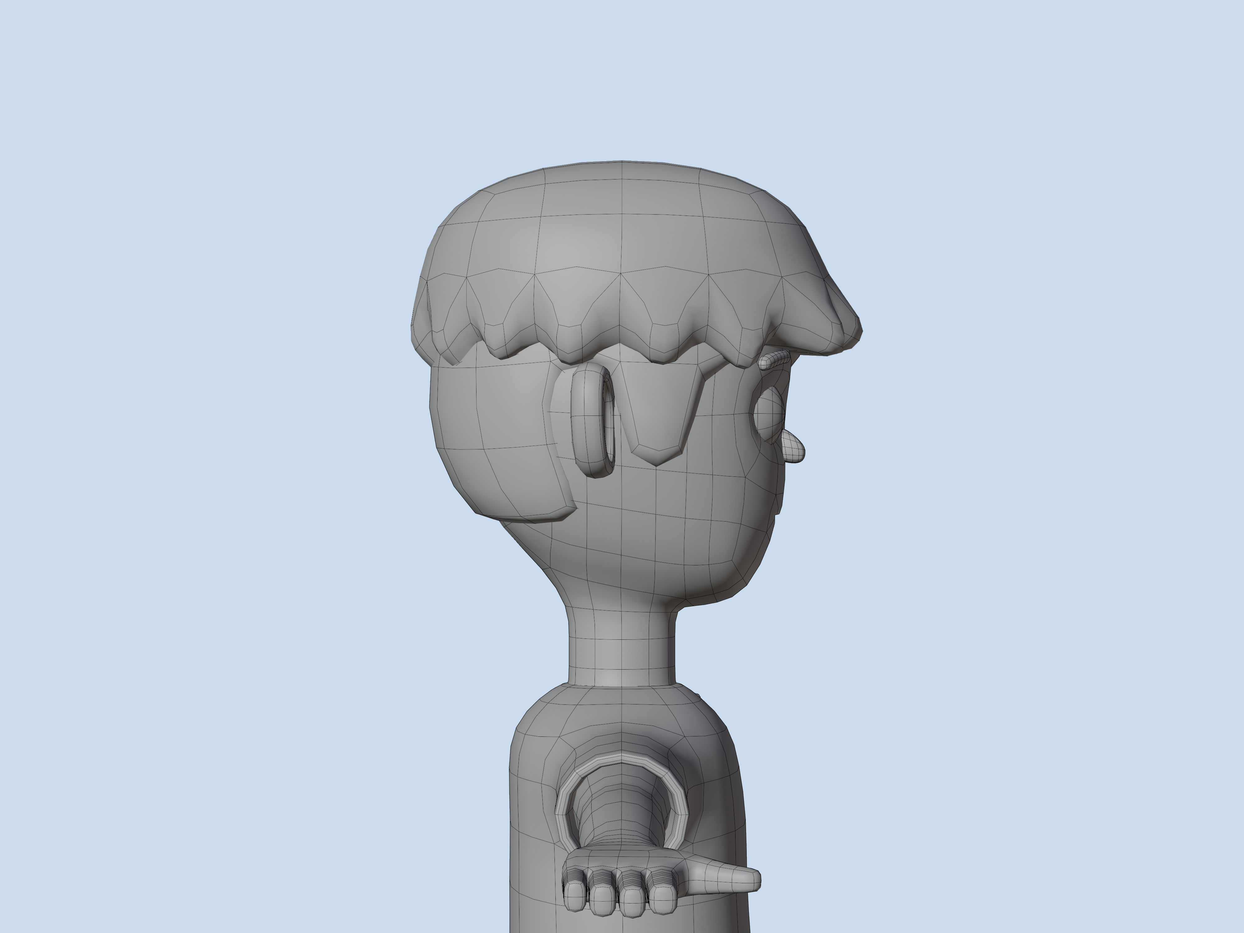 Cartoon character casual man 3D model 3D model_19