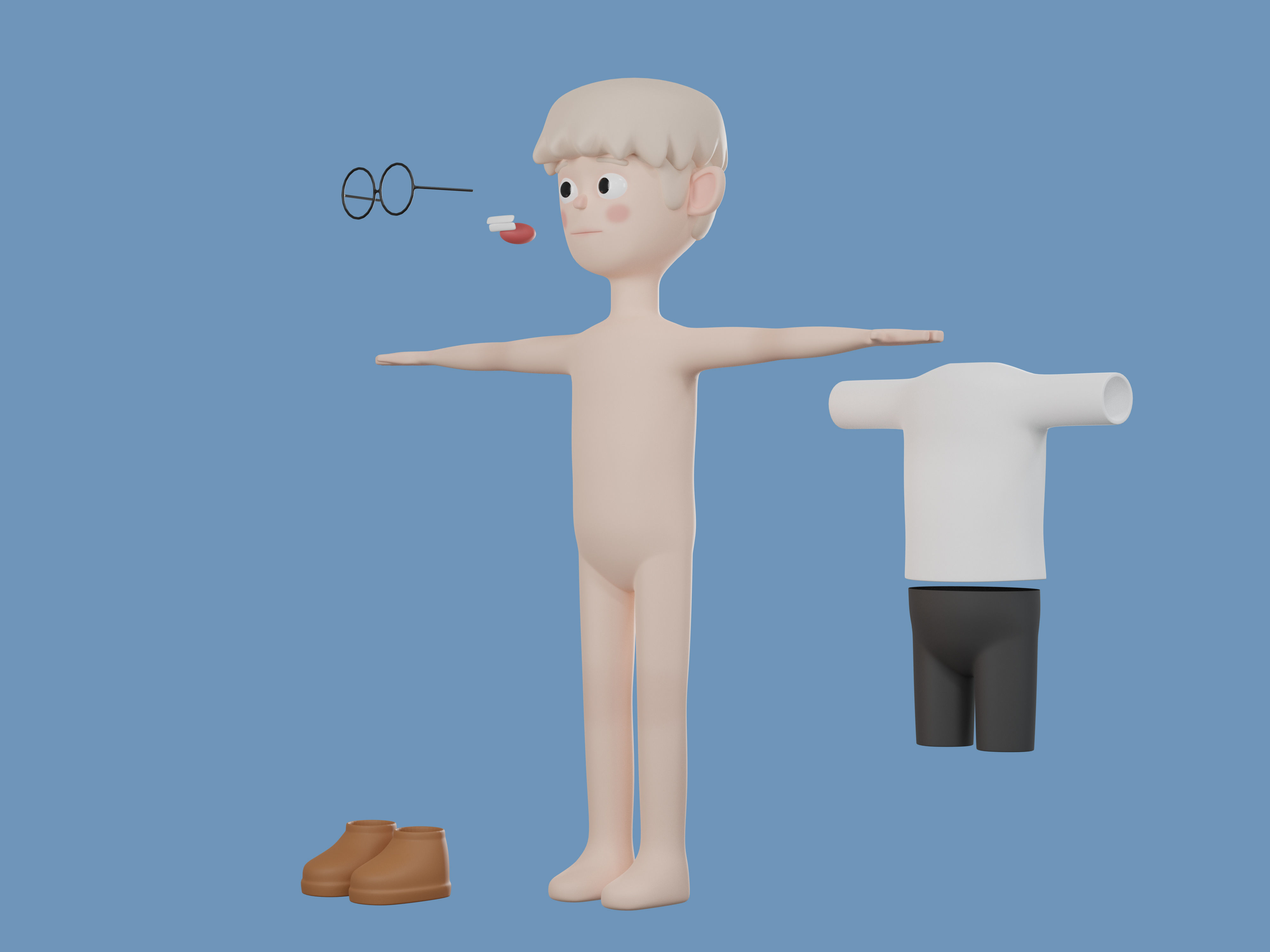 Cartoon character casual man 3D model 3D model_13