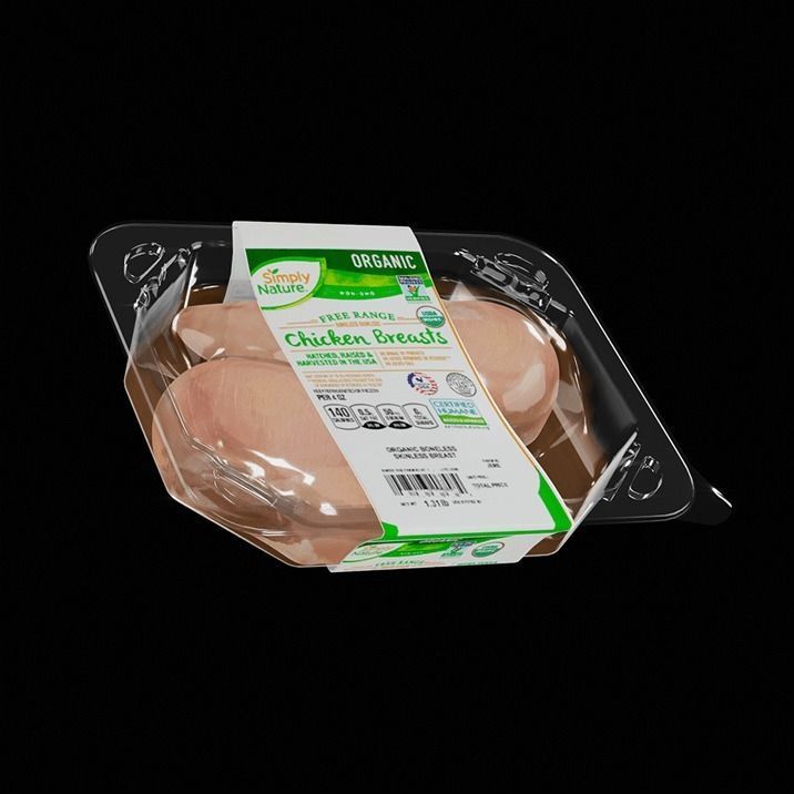 Chicken in tray skin 3D model_3