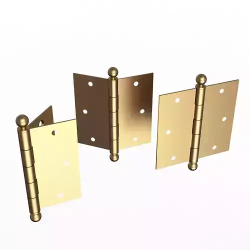 Brass Door Hinge Low-poly 3D model