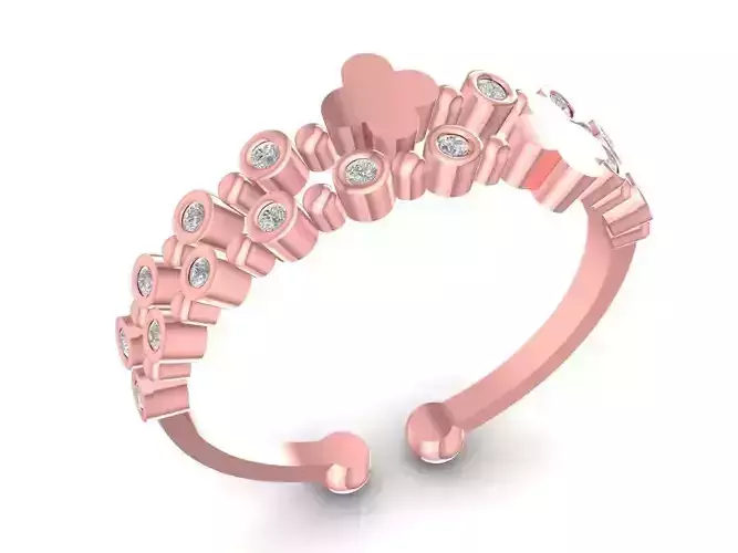 Elegant Crown Multi Stone Women Ring 1546 3D print model