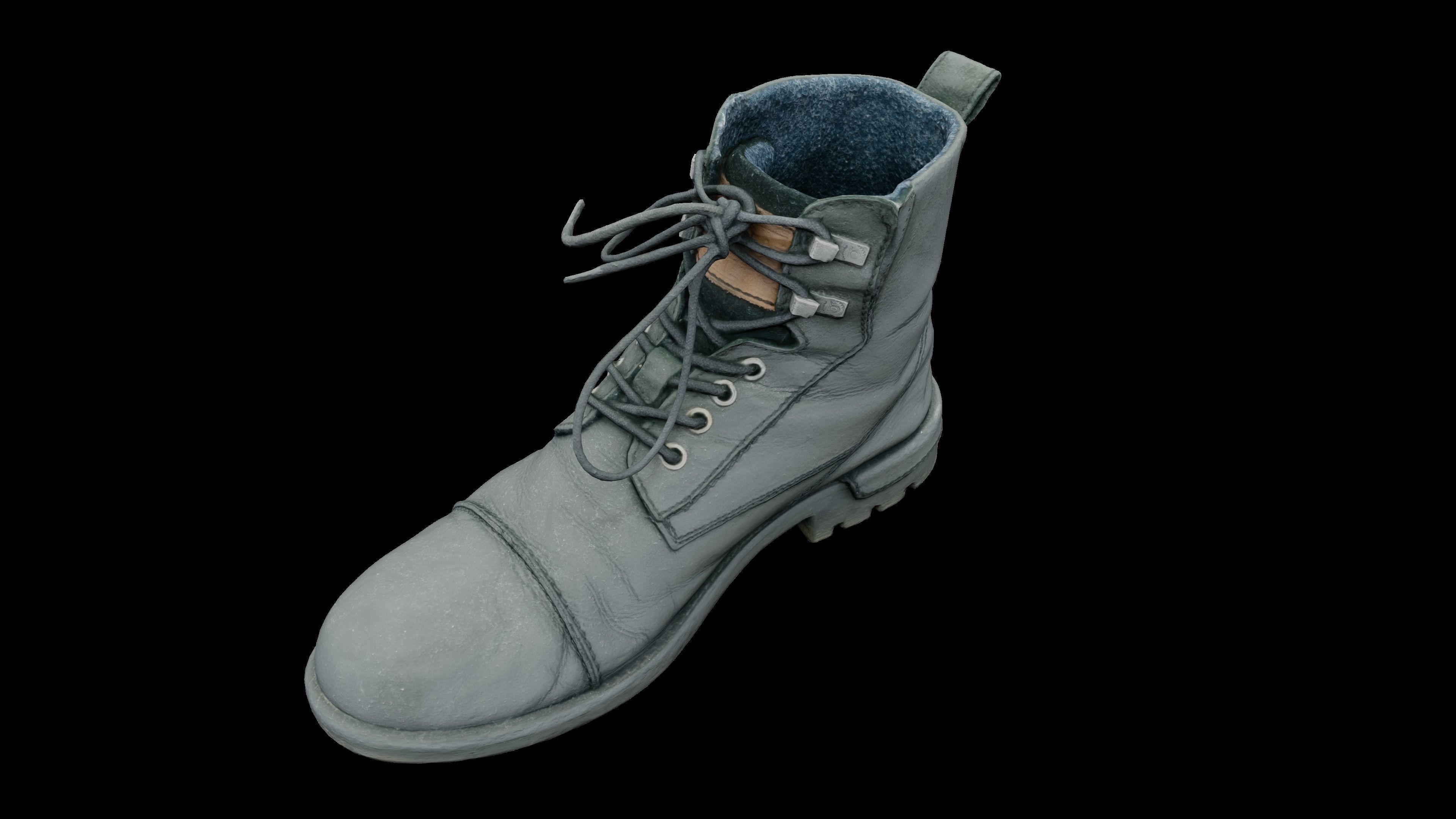 Worn shoe 3D scan Low-poly 3D model_4