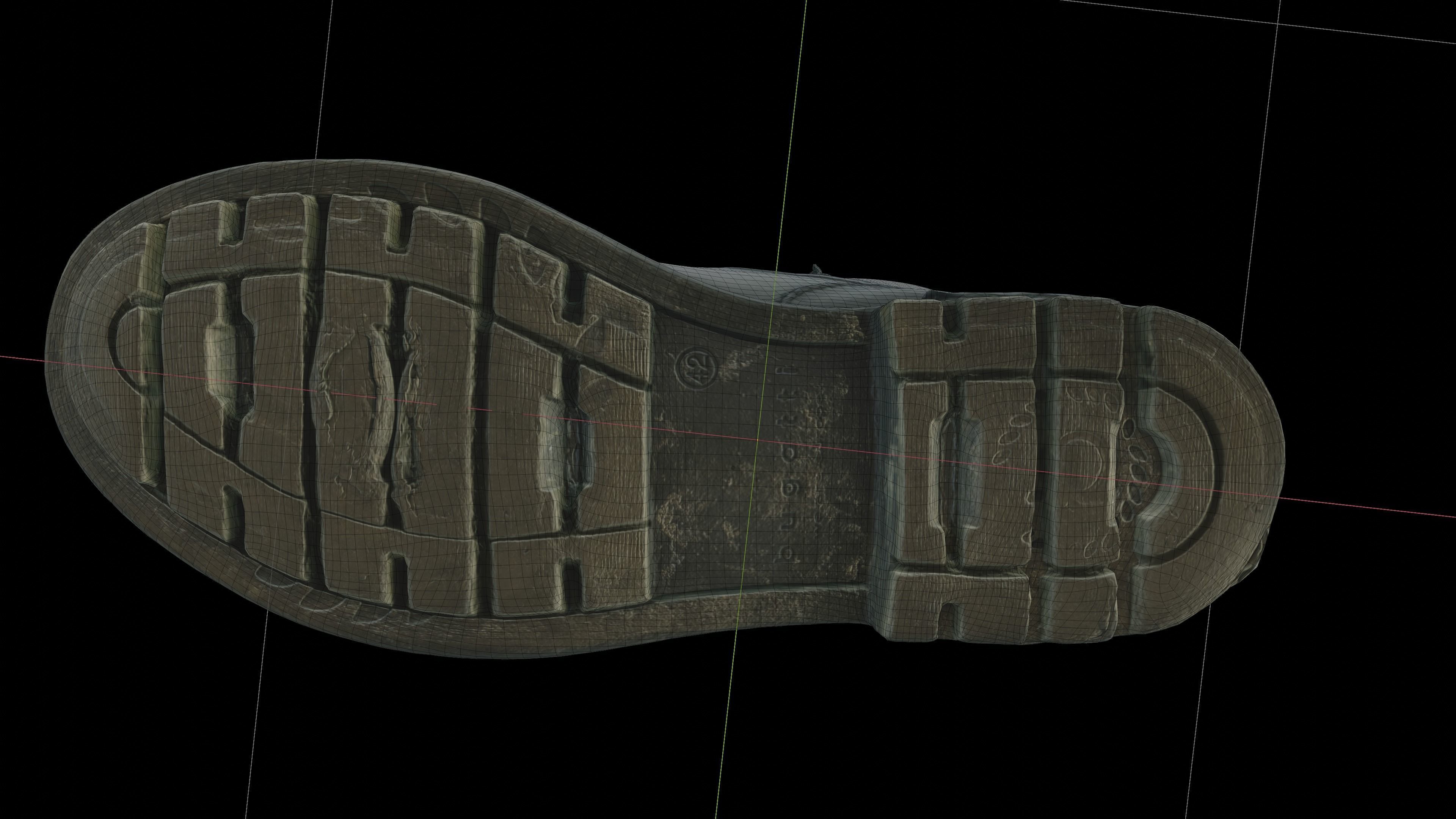 Worn shoe 3D scan Low-poly 3D model_6