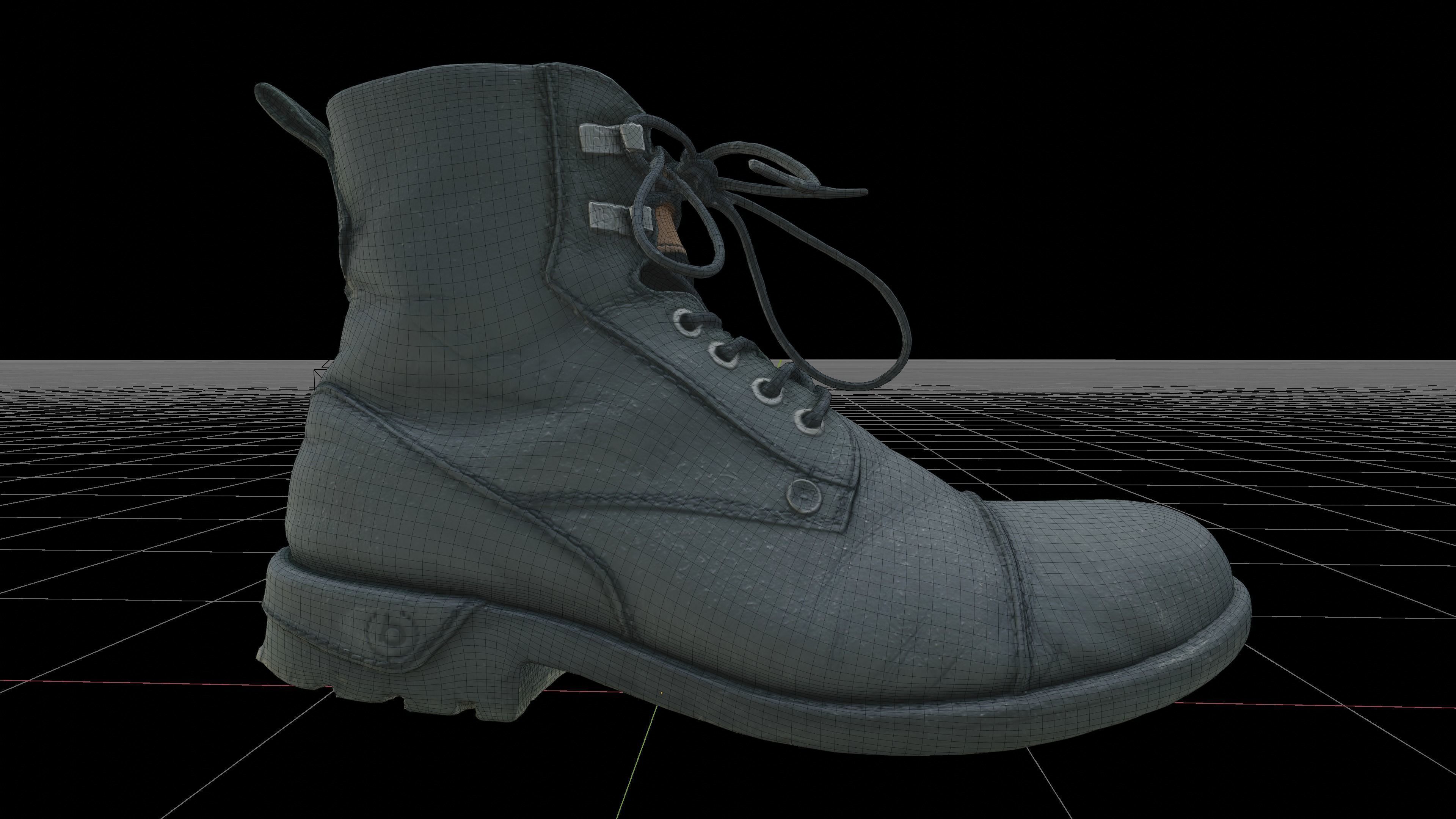 Worn shoe 3D scan Low-poly 3D model_9