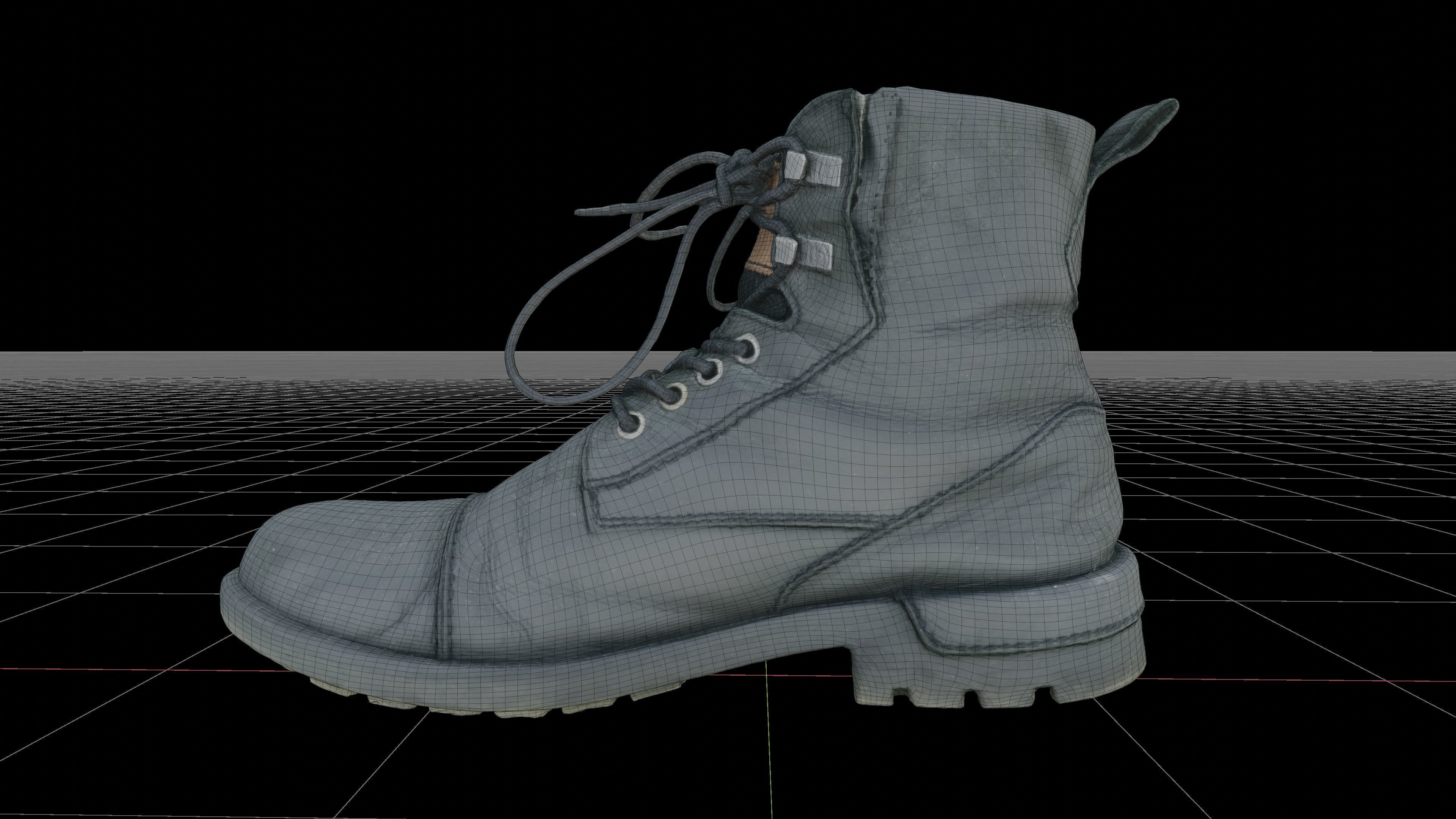 Worn shoe 3D scan Low-poly 3D model_1