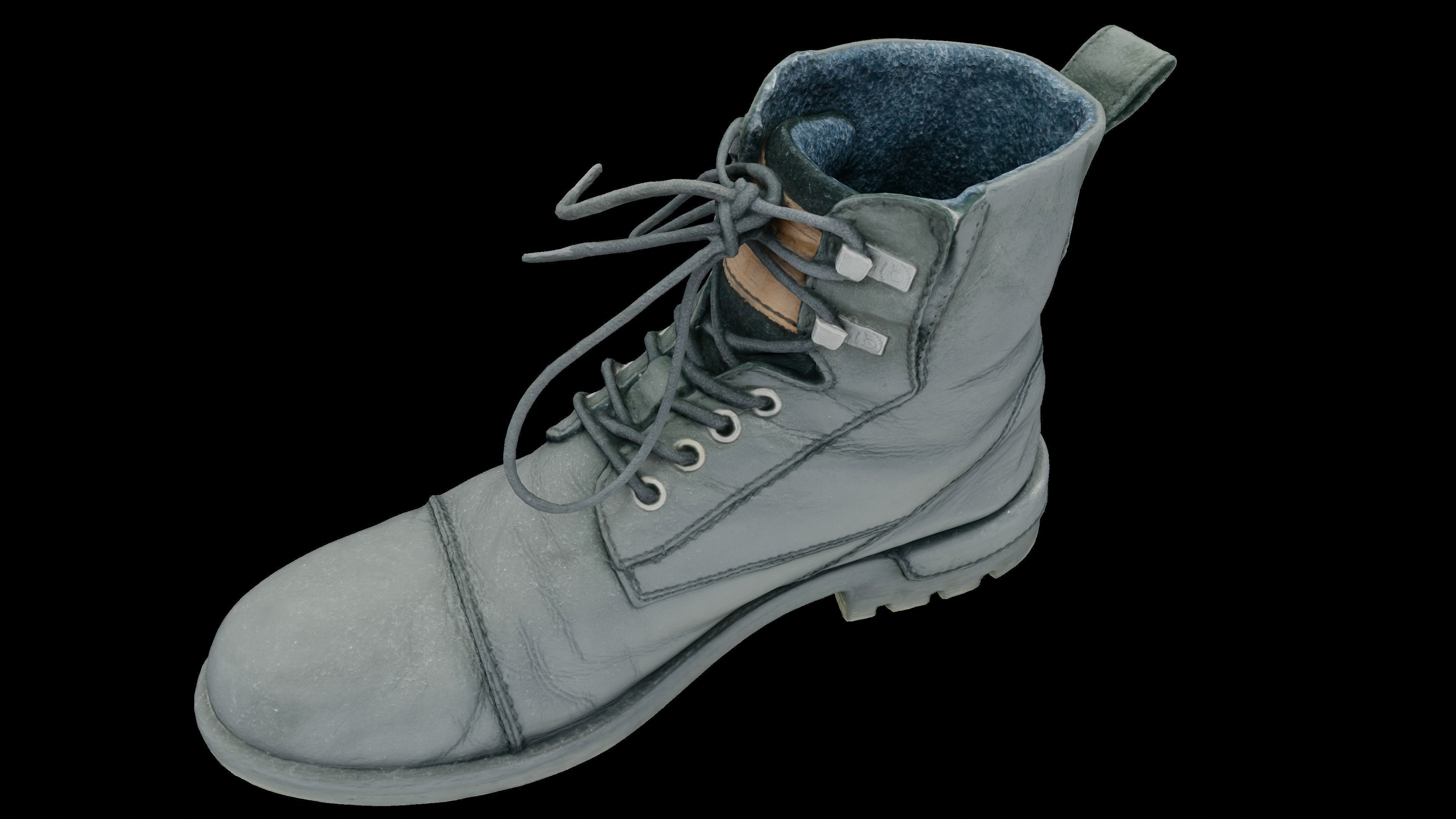 Worn shoe 3D scan Low-poly 3D model_3