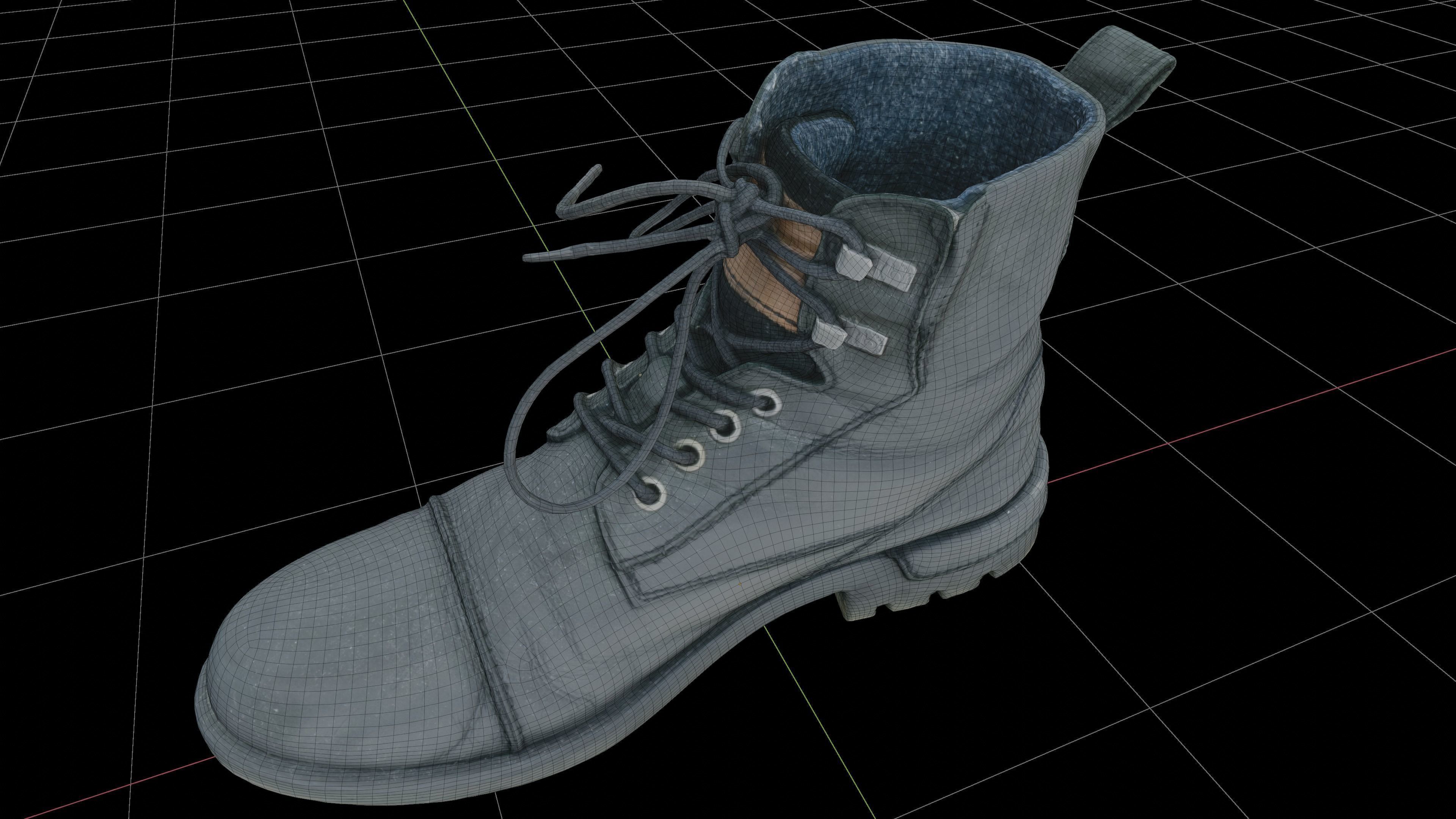 Worn shoe 3D scan Low-poly 3D model_10