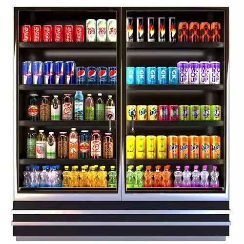 Refrigerator with drinks