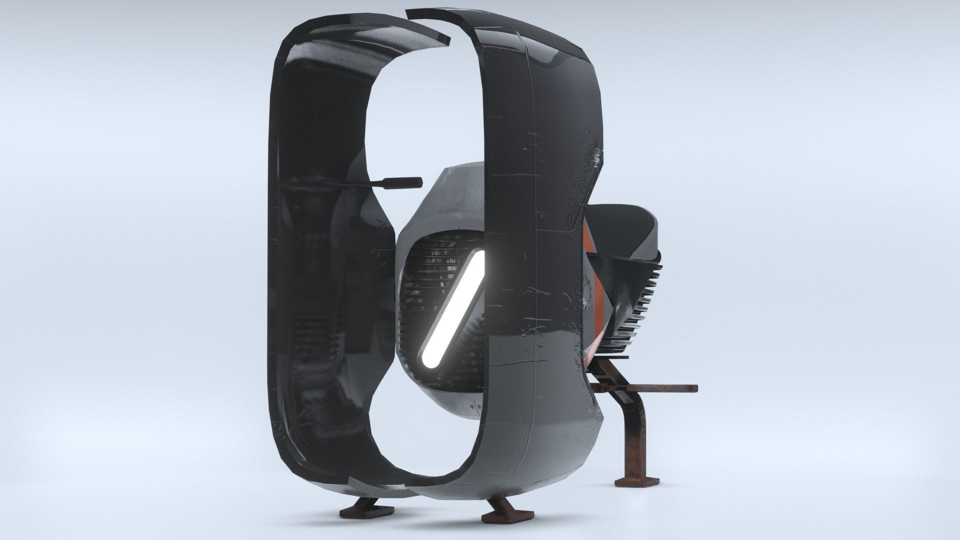 Space race bike futuristic scifi spaceship low poly 3D Low-poly 3D model_23