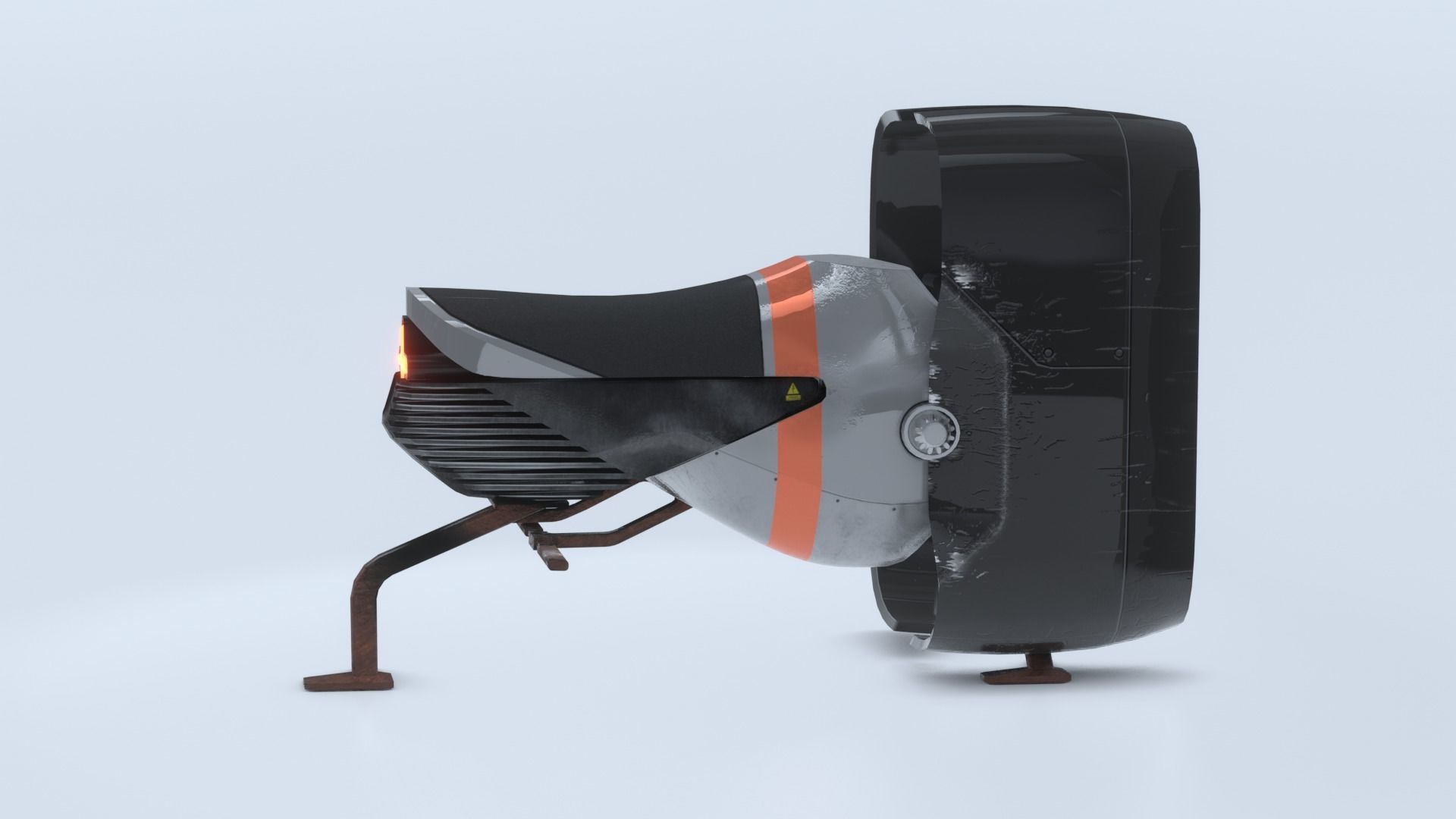 Space race bike futuristic scifi spaceship low poly 3D Low-poly 3D model_11