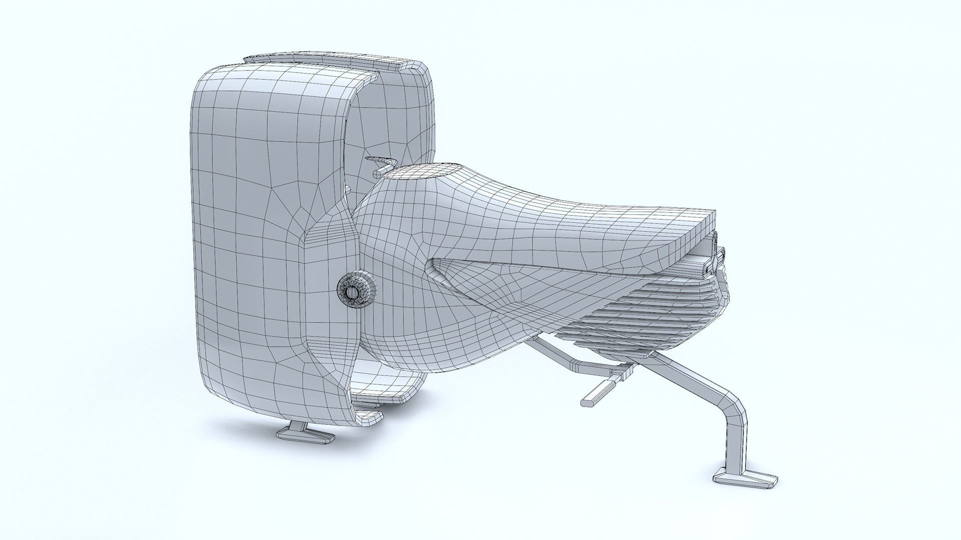 Space race bike futuristic scifi spaceship low poly 3D Low-poly 3D model_25