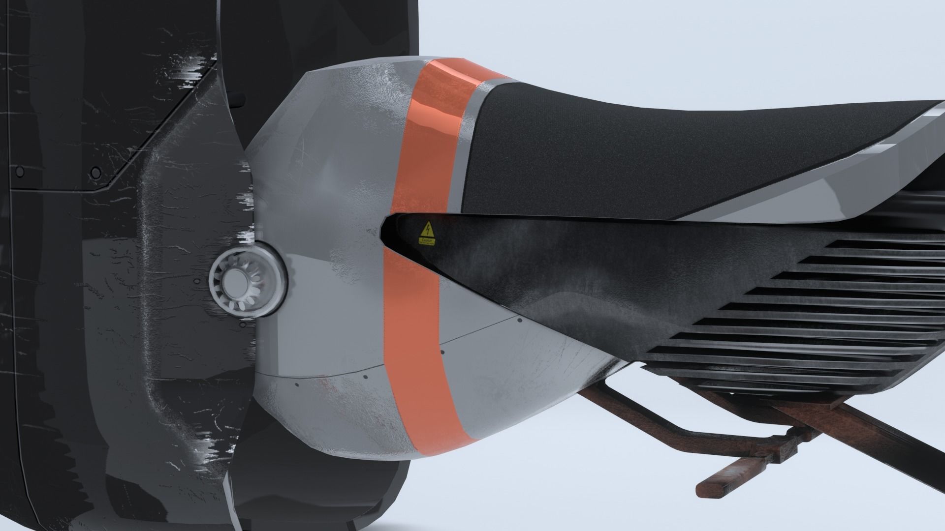 Space race bike futuristic scifi spaceship low poly 3D Low-poly 3D model_21