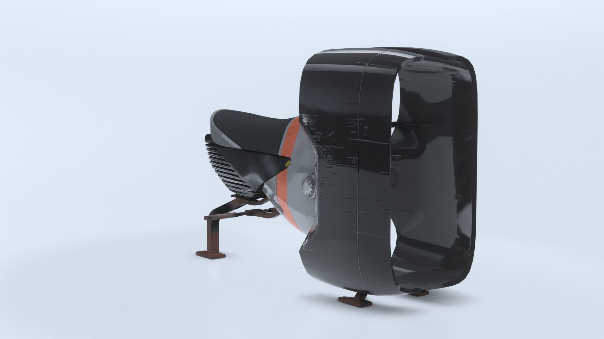 Space race bike futuristic scifi spaceship low poly 3D Low-poly 3D model_8