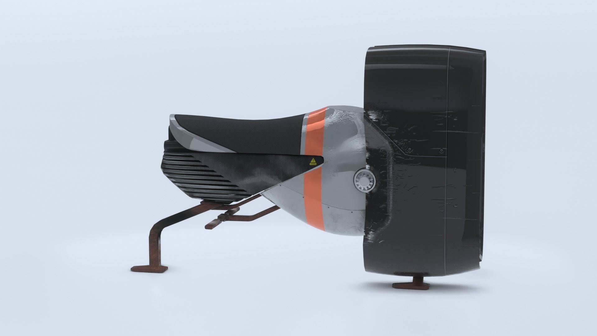 Space race bike futuristic scifi spaceship low poly 3D Low-poly 3D model_10