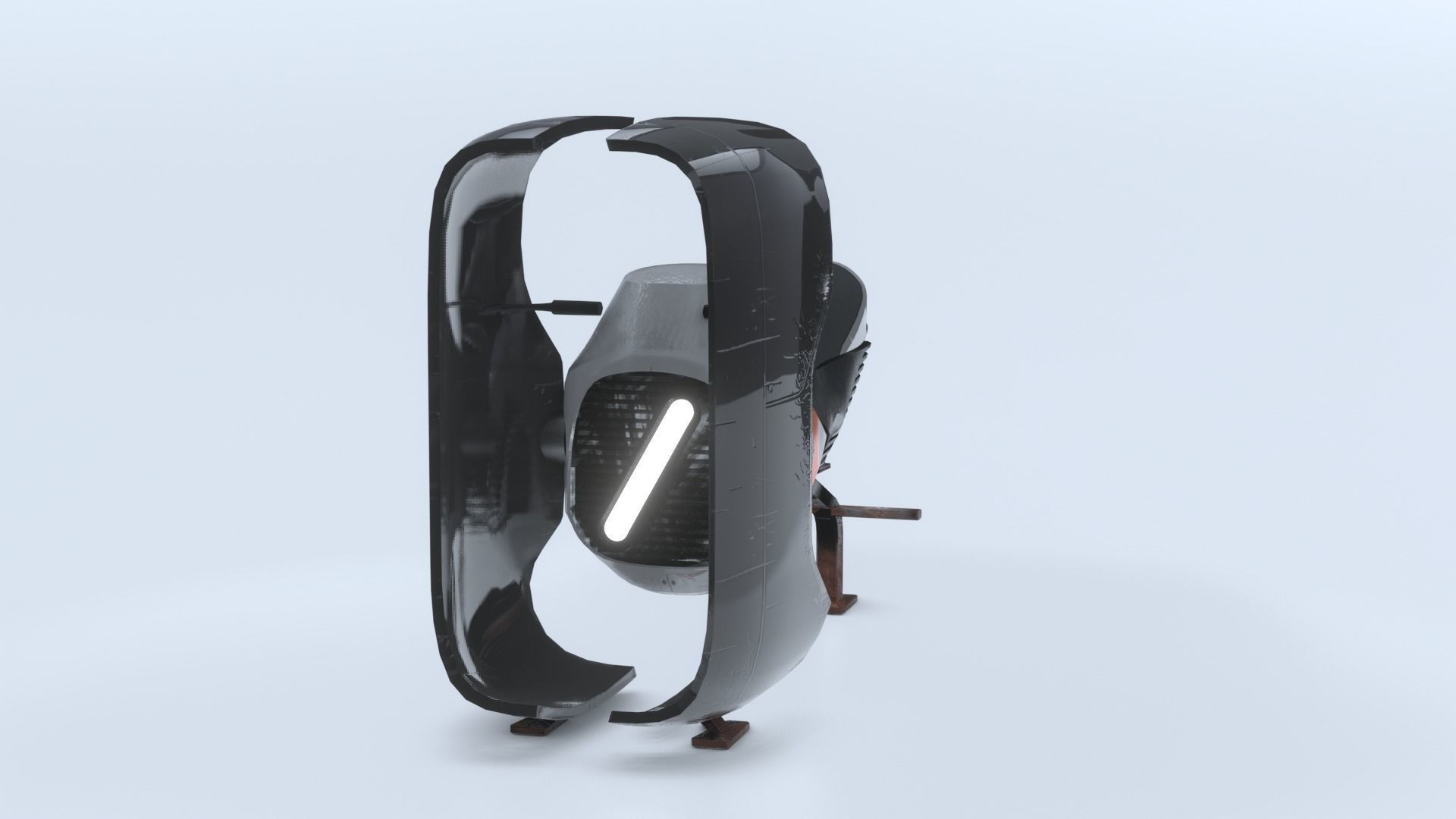 Space race bike futuristic scifi spaceship low poly 3D Low-poly 3D model_5