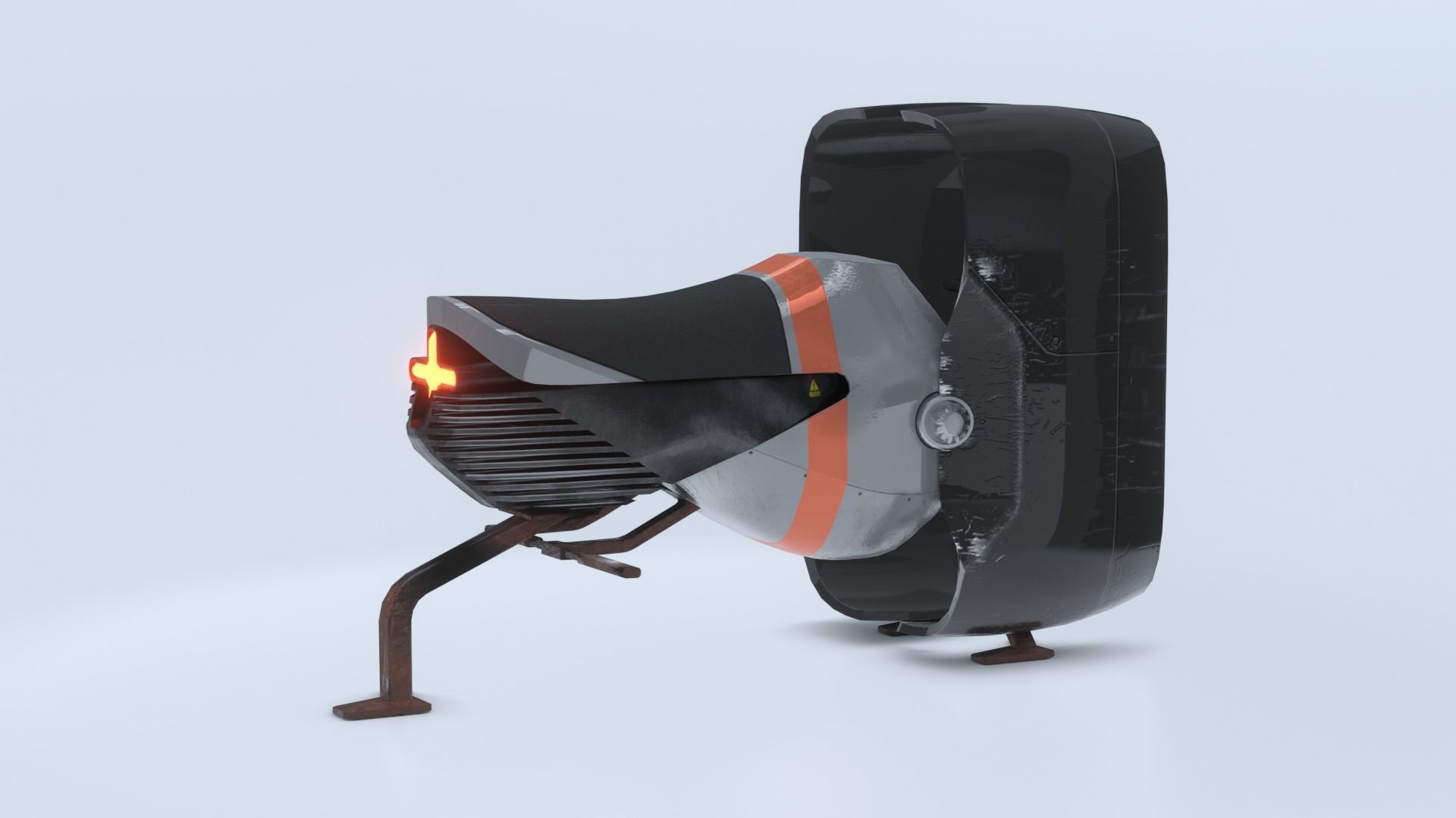 Space race bike futuristic scifi spaceship low poly 3D Low-poly 3D model_12