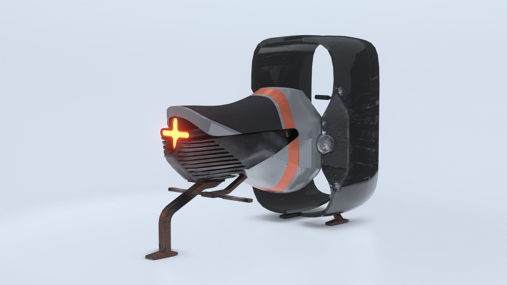 Space race bike futuristic scifi spaceship low poly 3D Low-poly 3D model_13