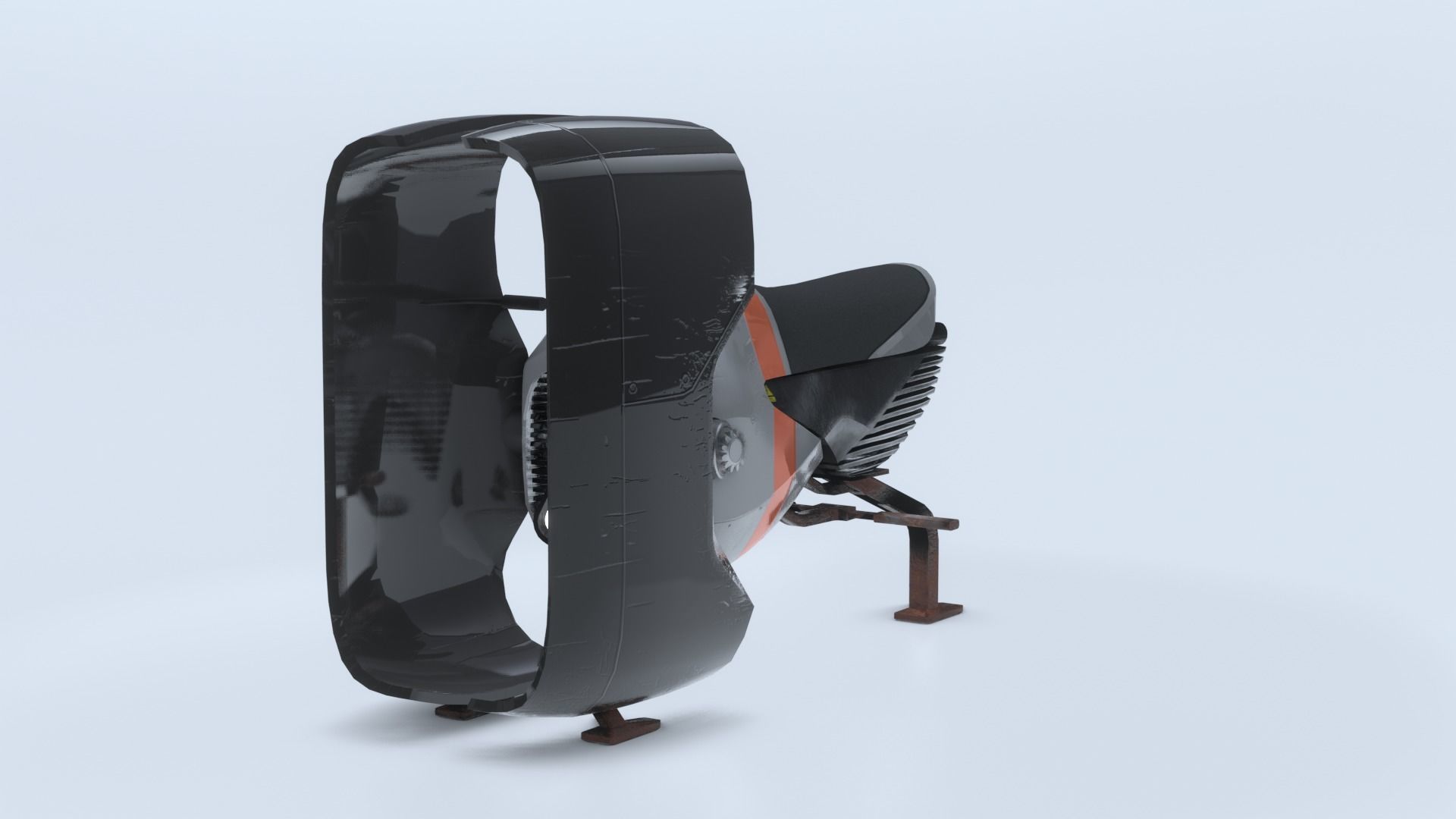 Space race bike futuristic scifi spaceship low poly 3D Low-poly 3D model_4