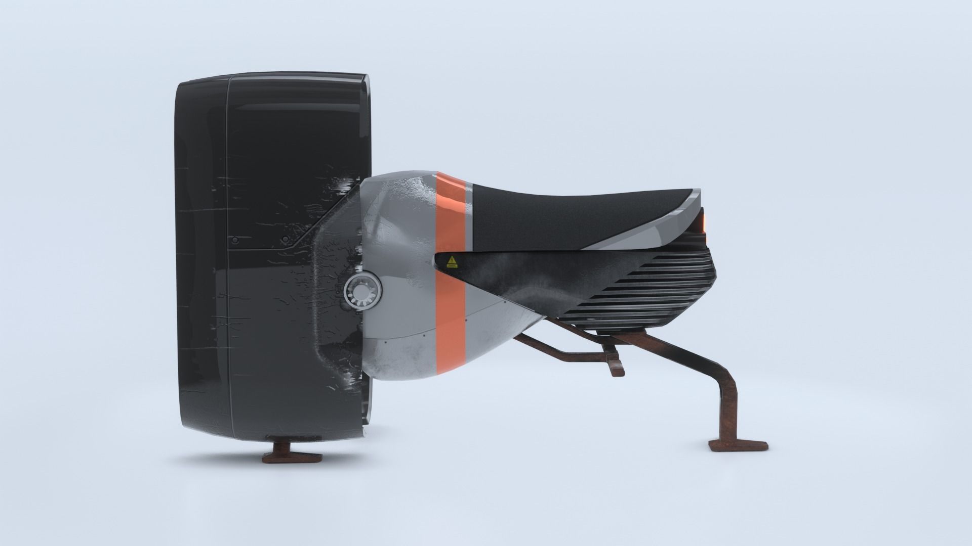 Space race bike futuristic scifi spaceship low poly 3D Low-poly 3D model_1