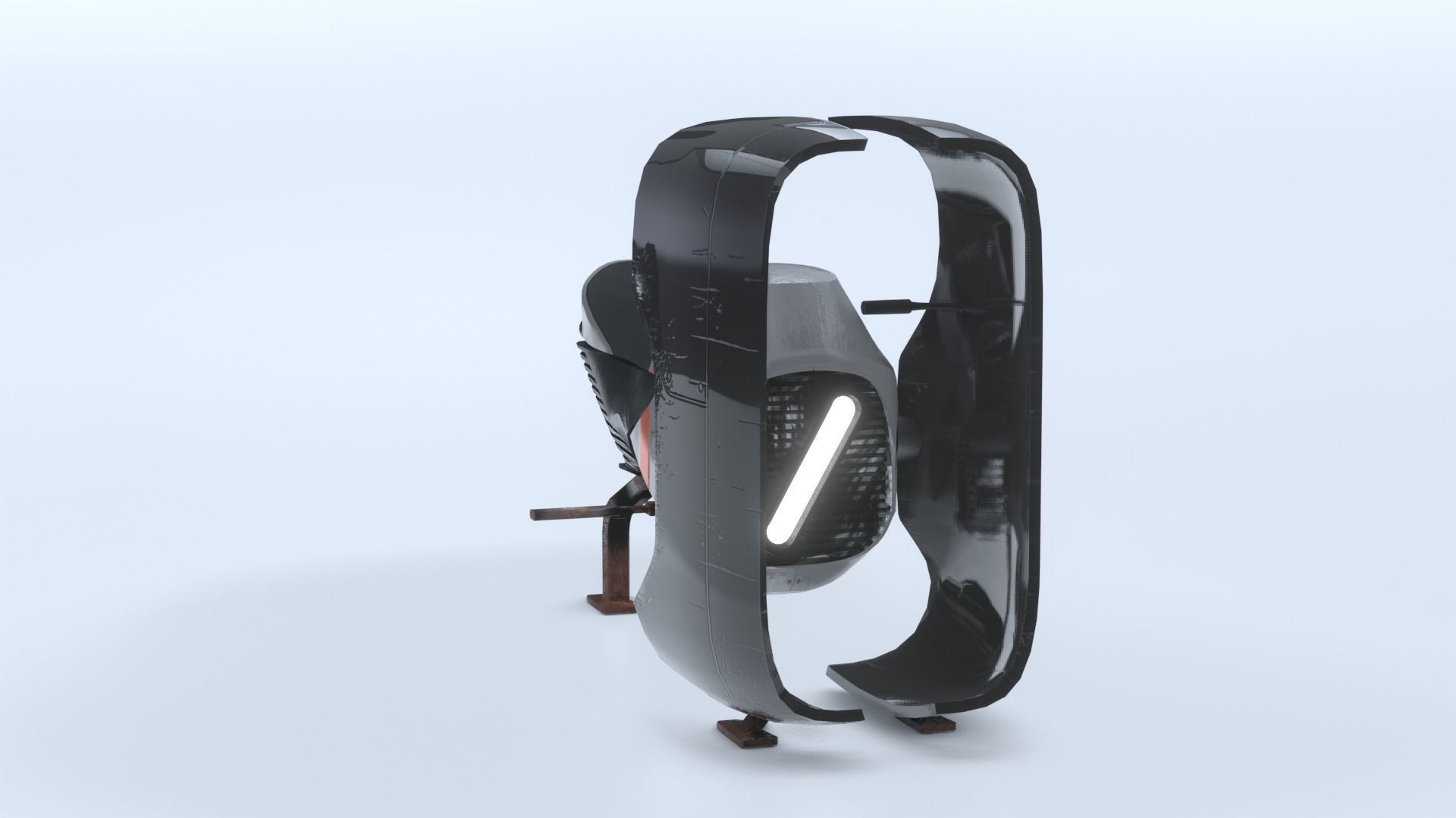 Space race bike futuristic scifi spaceship low poly 3D Low-poly 3D model_7