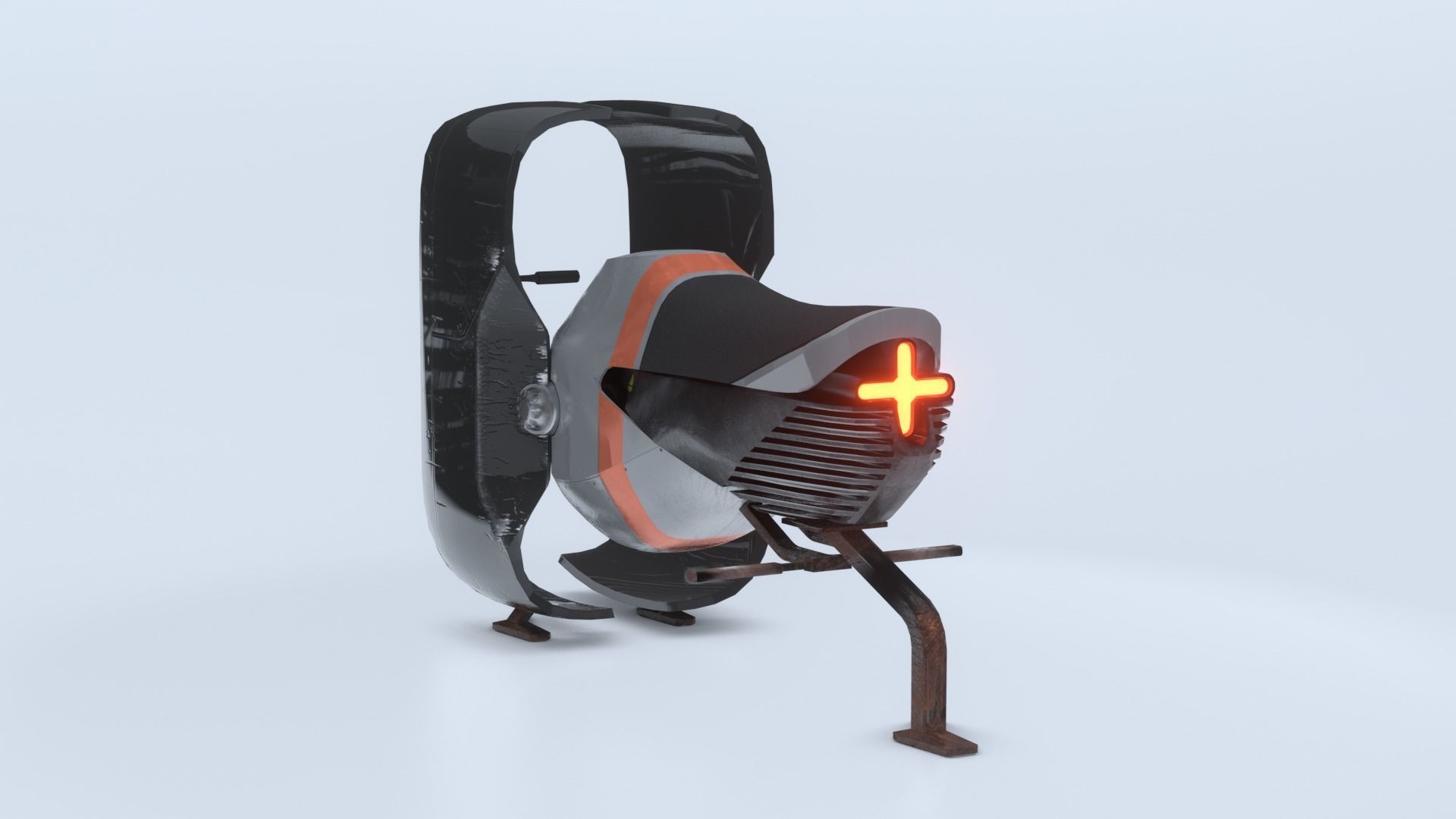 Space race bike futuristic scifi spaceship low poly 3D Low-poly 3D model_17