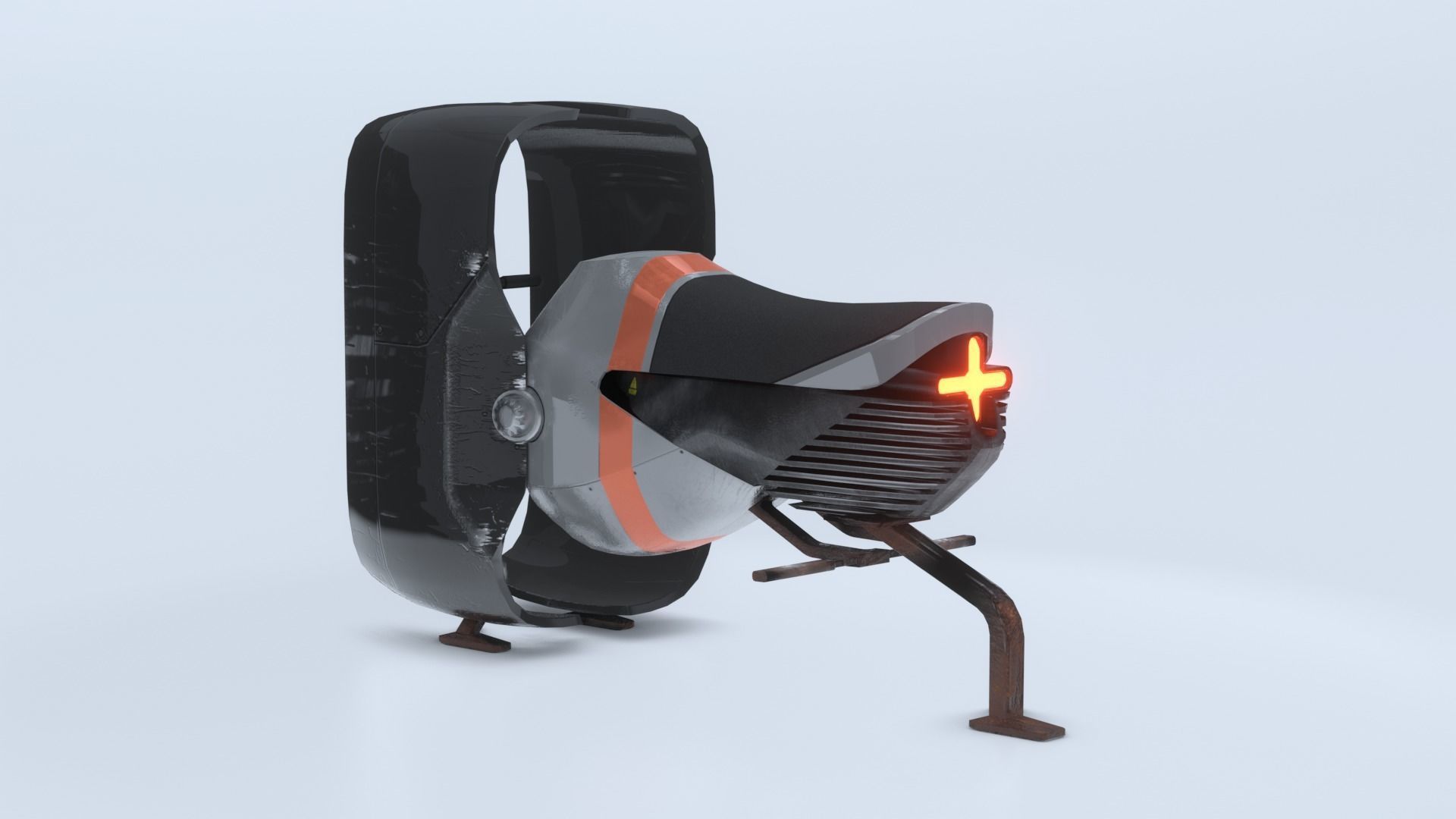 Space race bike futuristic scifi spaceship low poly 3D Low-poly 3D model_18