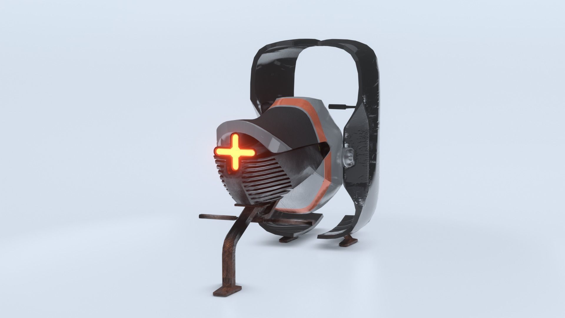 Space race bike futuristic scifi spaceship low poly 3D Low-poly 3D model_14